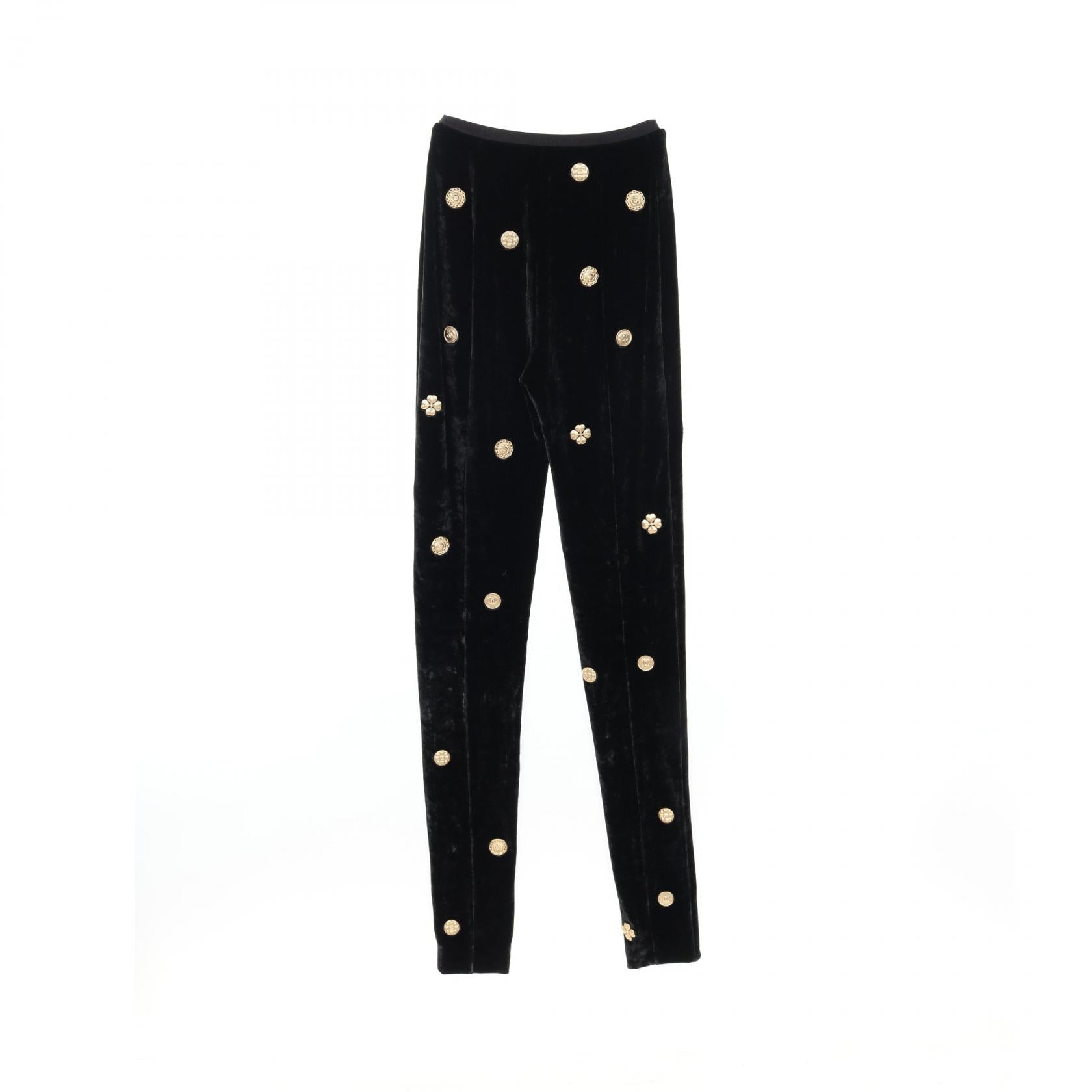 Chanel Viscose Motif Pants Black/Gold