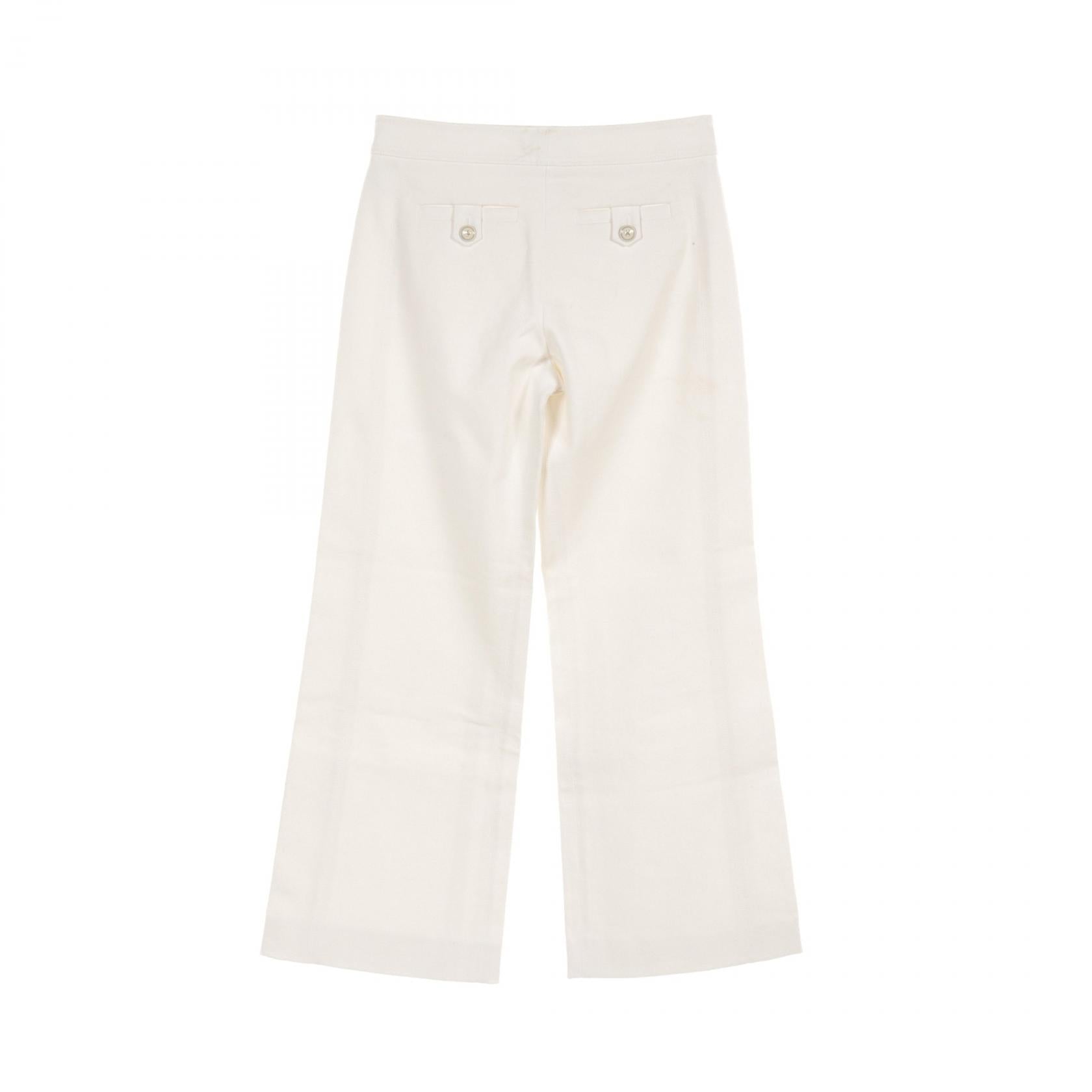 Chanel Cotton Denim Pants White