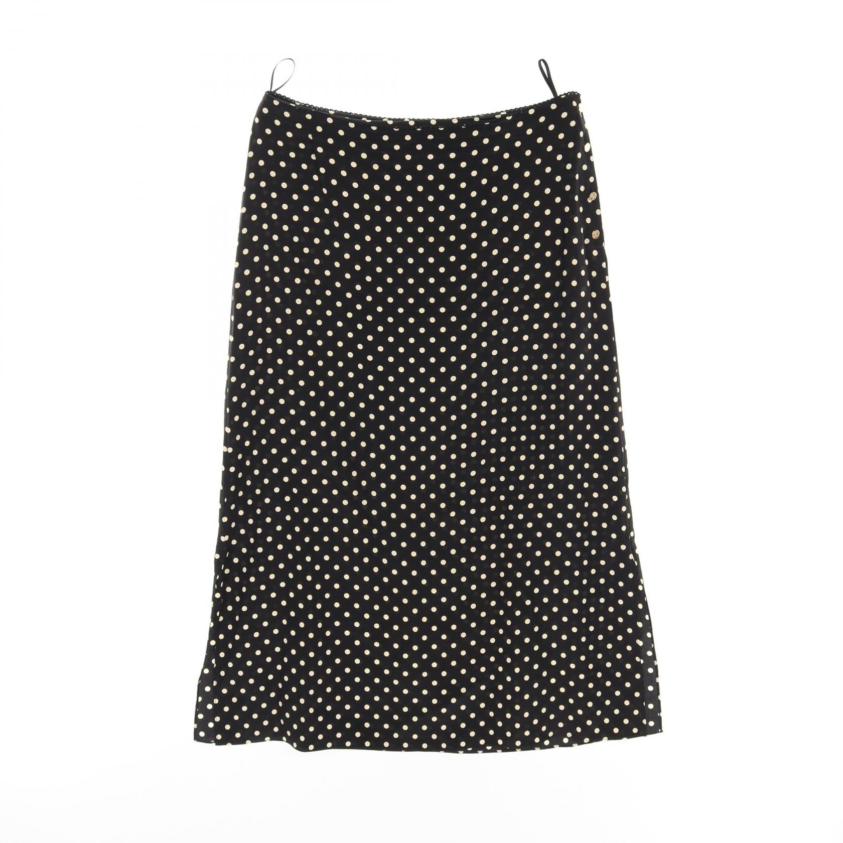 Celine Silk Skirt Black/Ivory