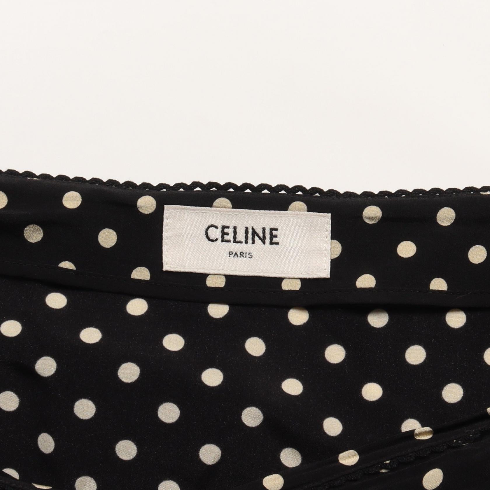 Celine Silk Skirt Black/Ivory