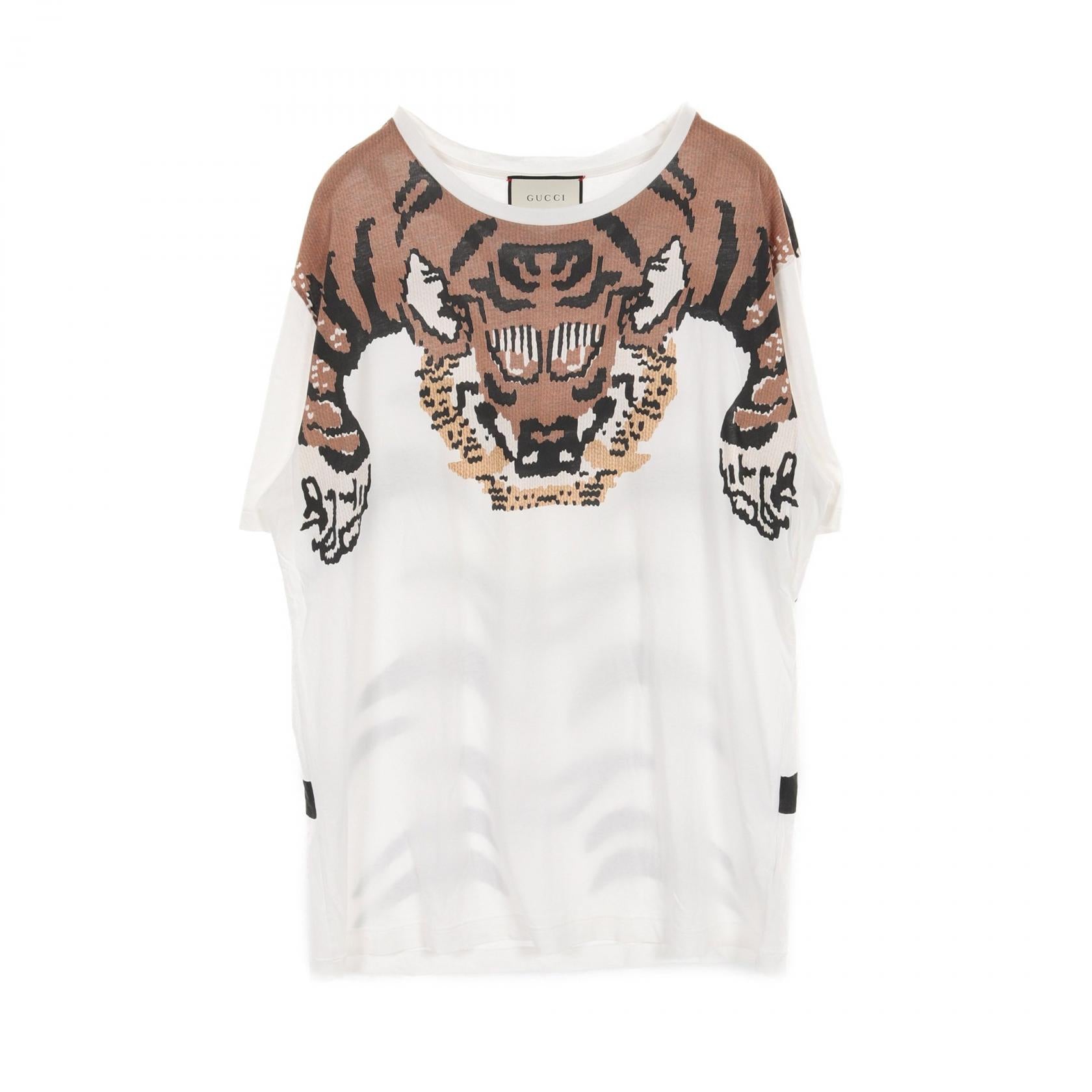 Gucci Tiger Print Cotton T-Shirt