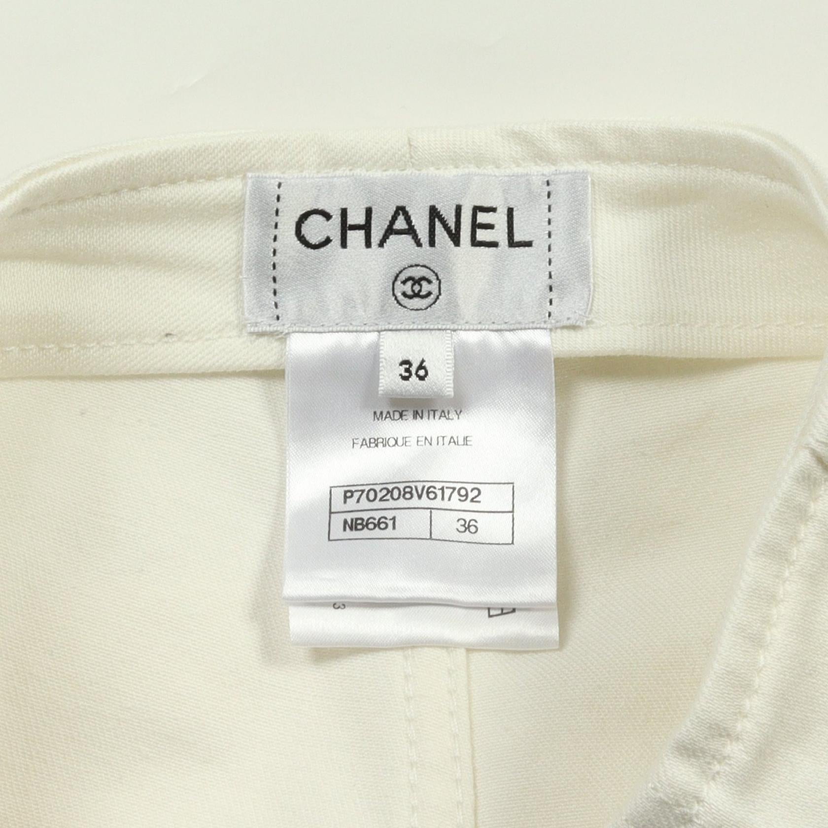 Chanel Camellia Denim Pants Cotton