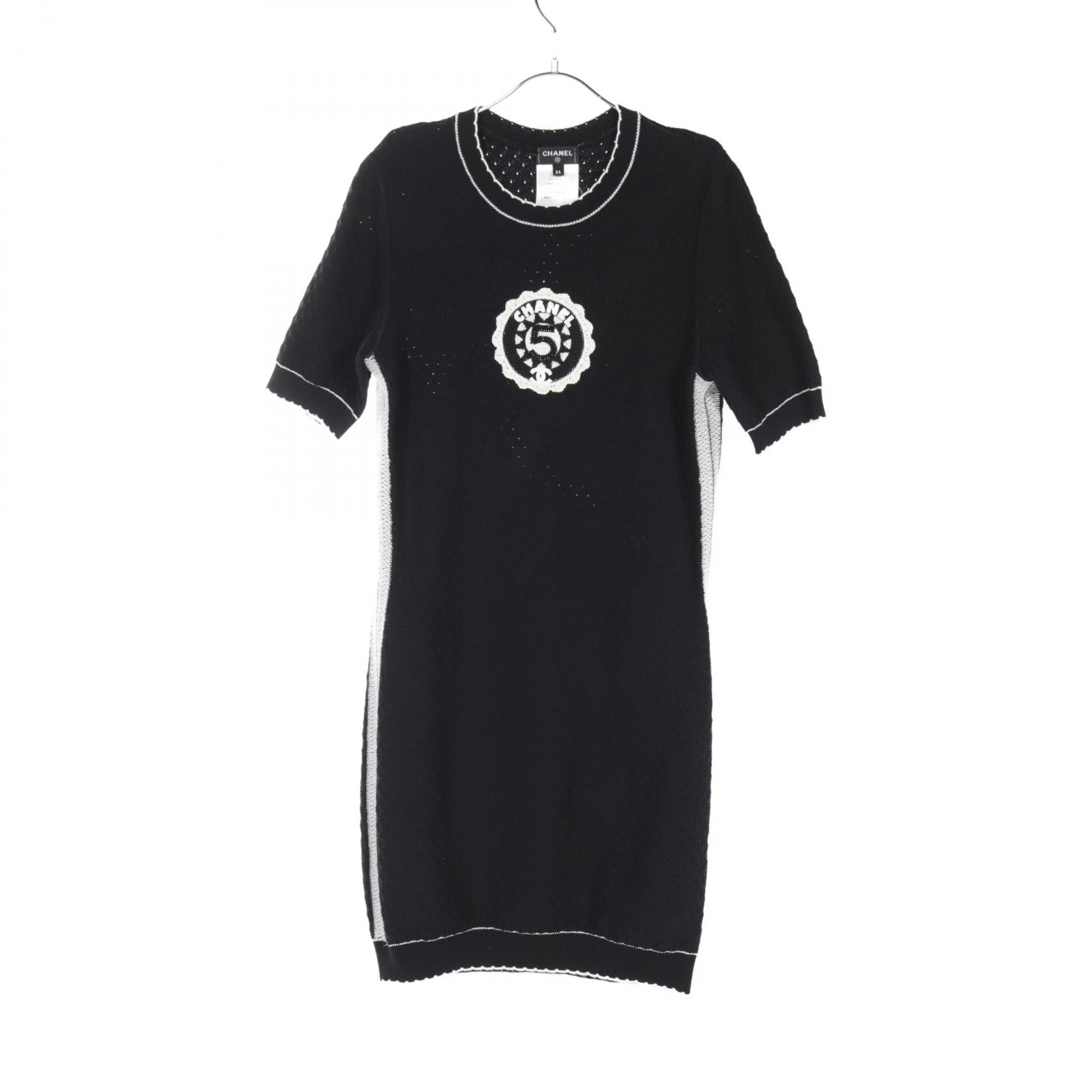 Chanel No.5 Logo Cotton Dress Black