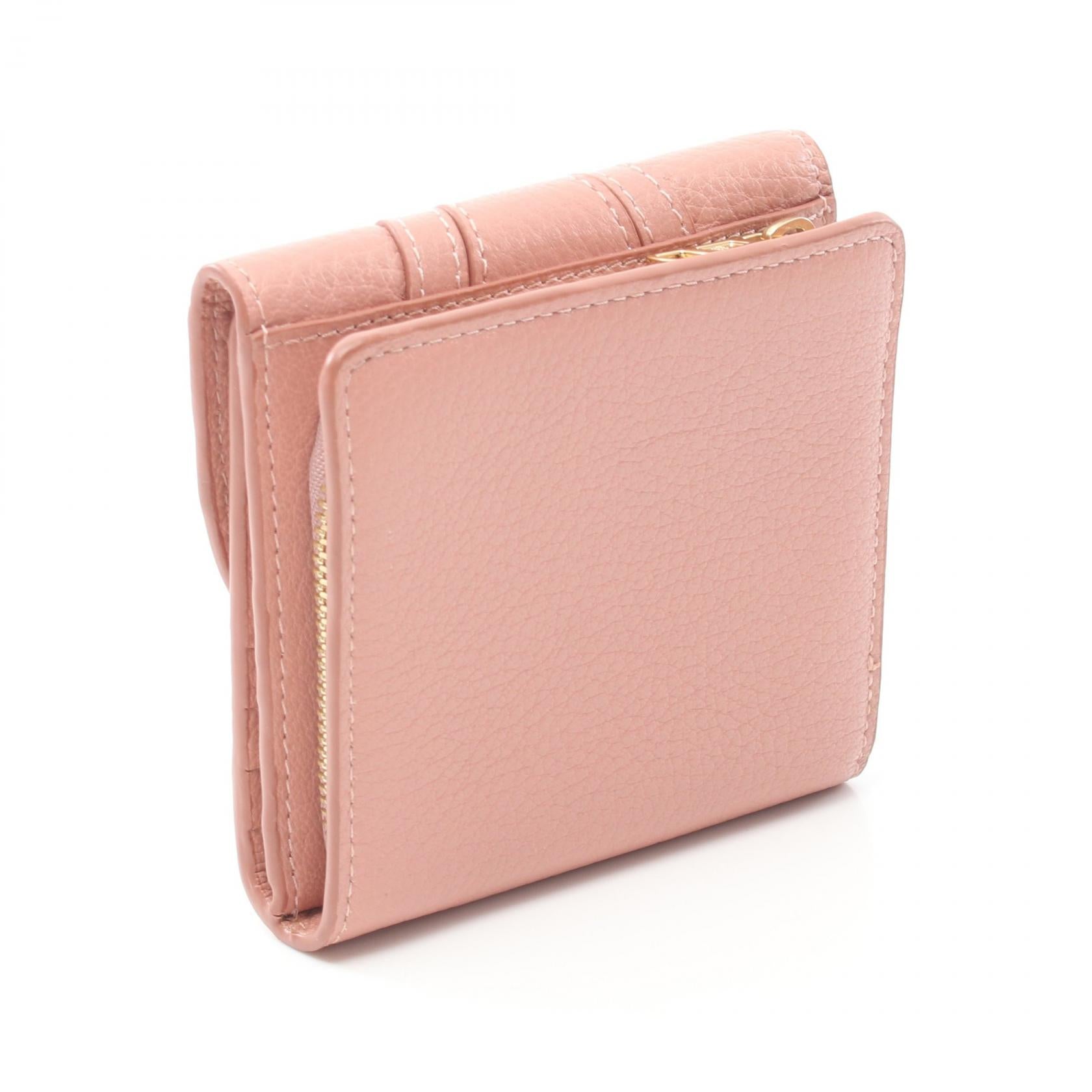 Chloe HANA Leather Trifold Wallet Pink