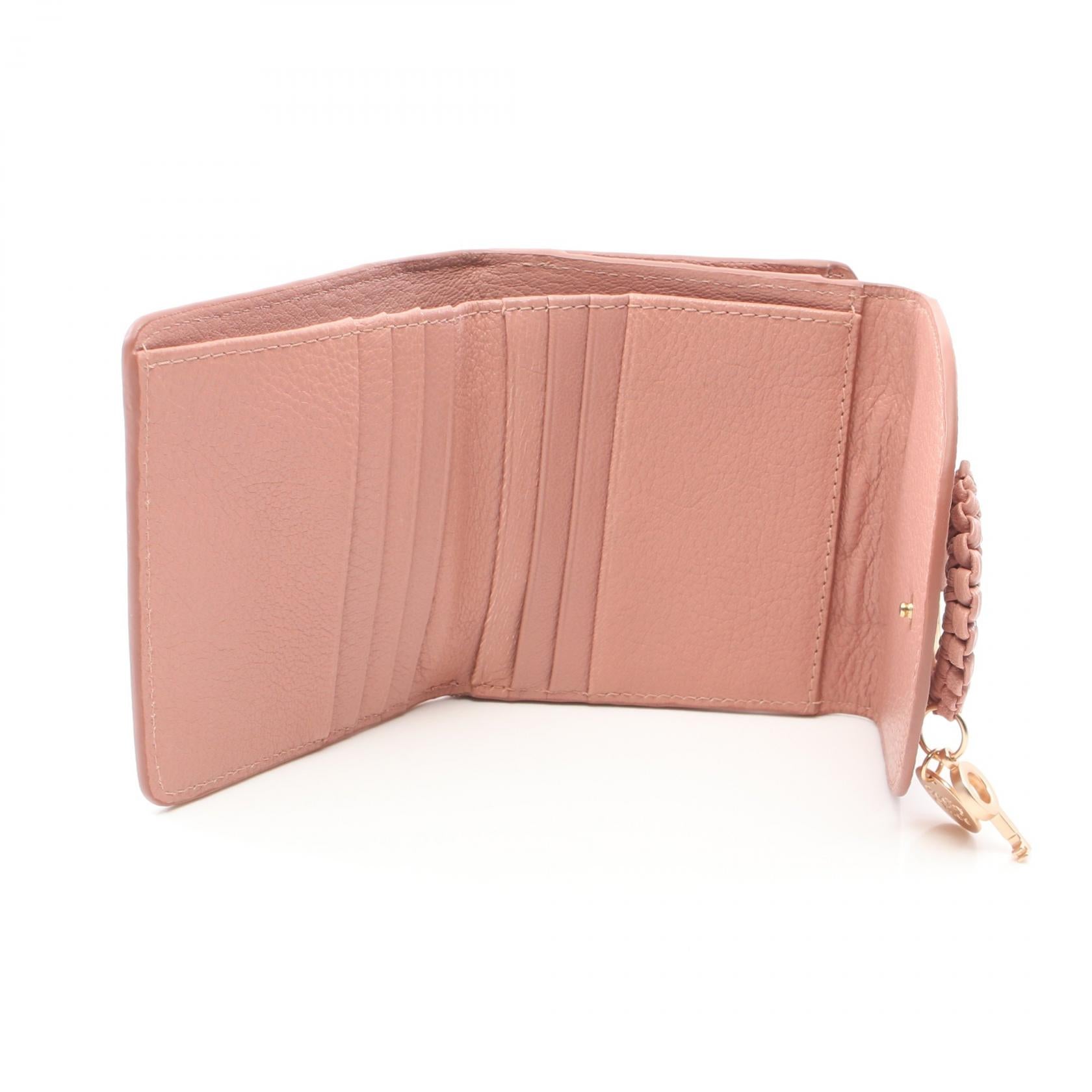 Chloe HANA Leather Trifold Wallet Pink