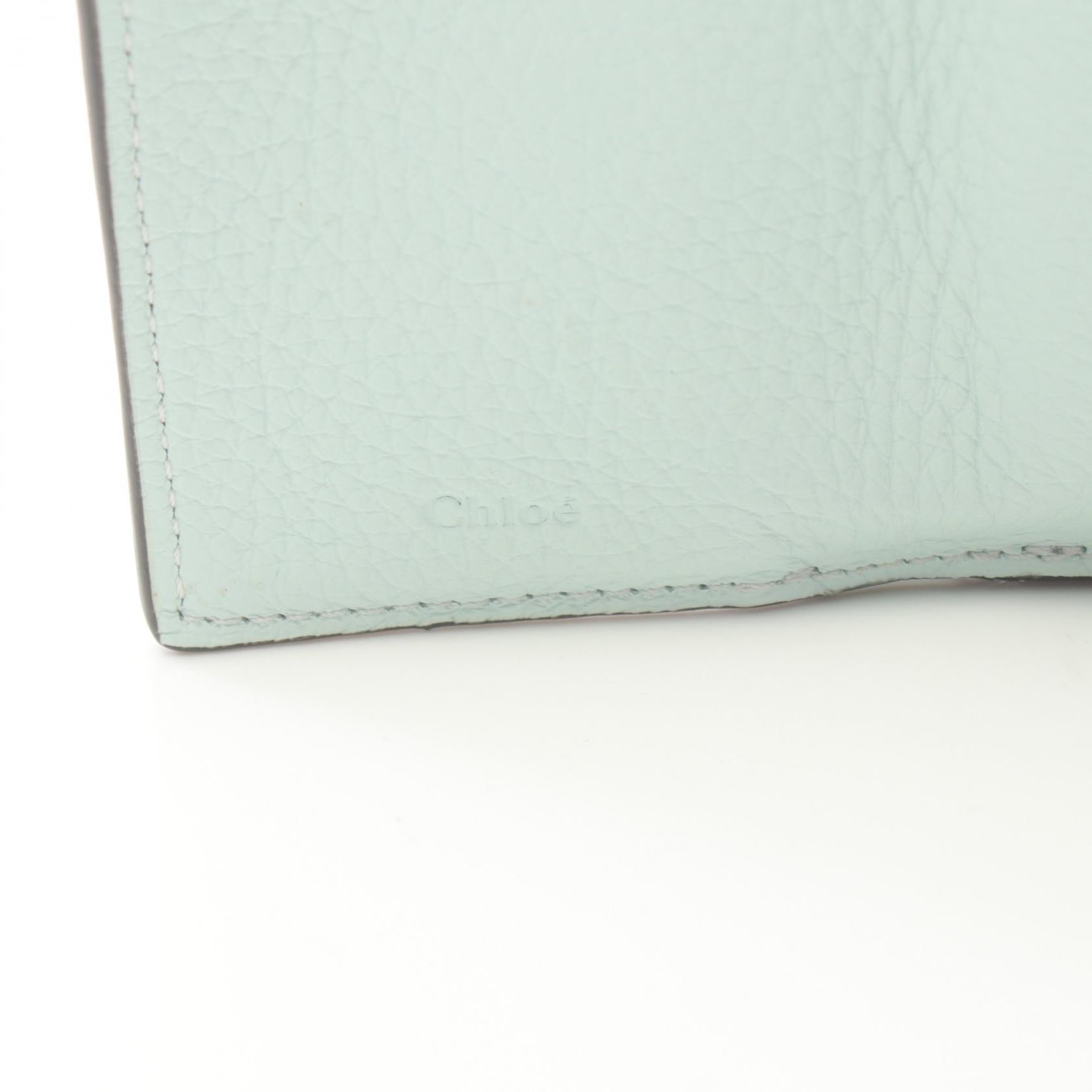 Chloe Alphabet Leather Trifold Wallet Green