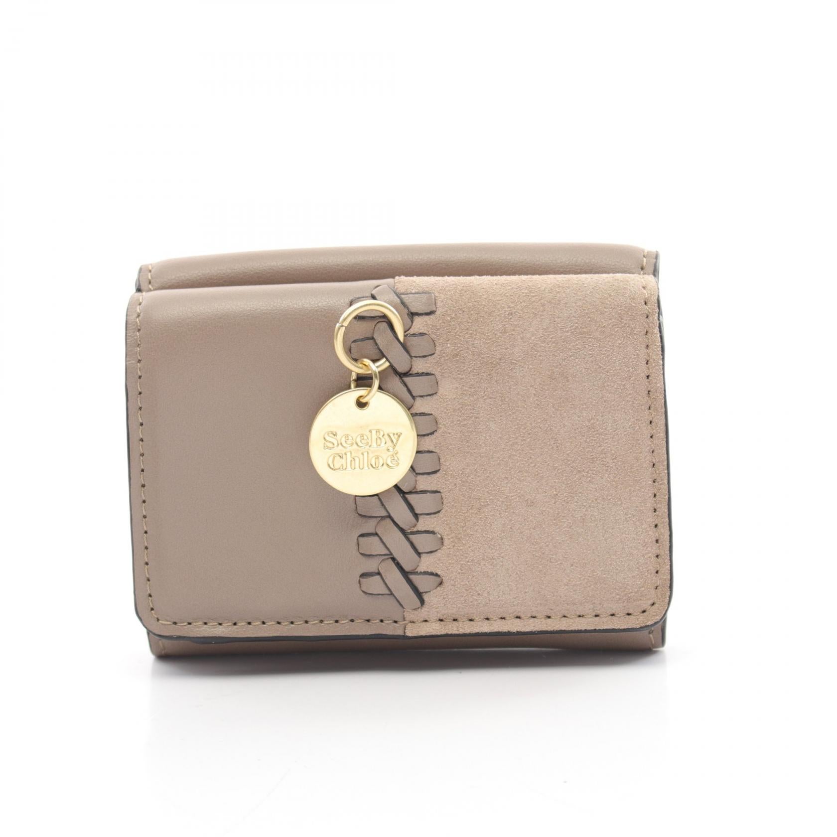 Chloe TILDA Leather Suede Wallet Beige