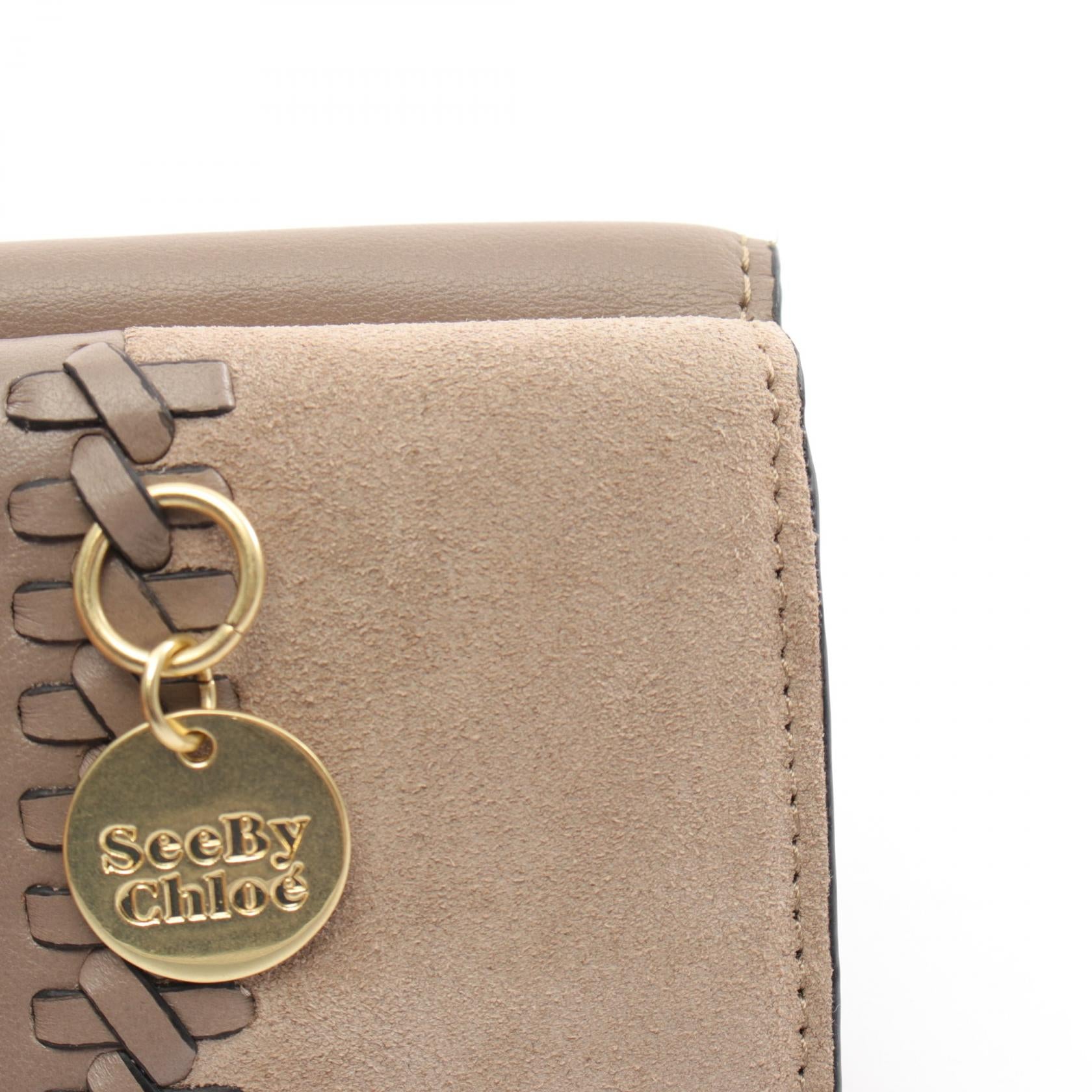 Chloe TILDA Leather Suede Wallet Beige