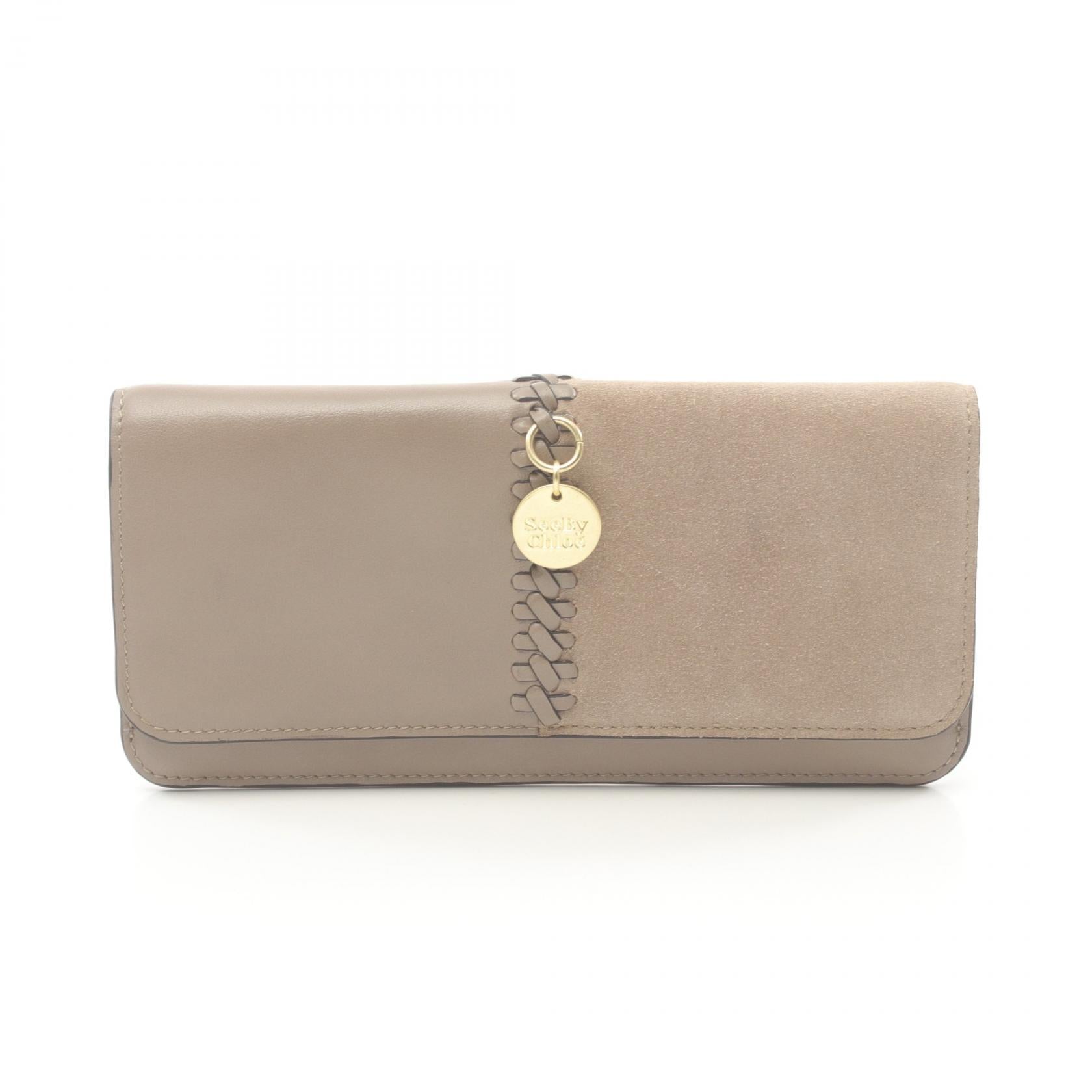 Chloe Leather Suede Tilda Long Wallet