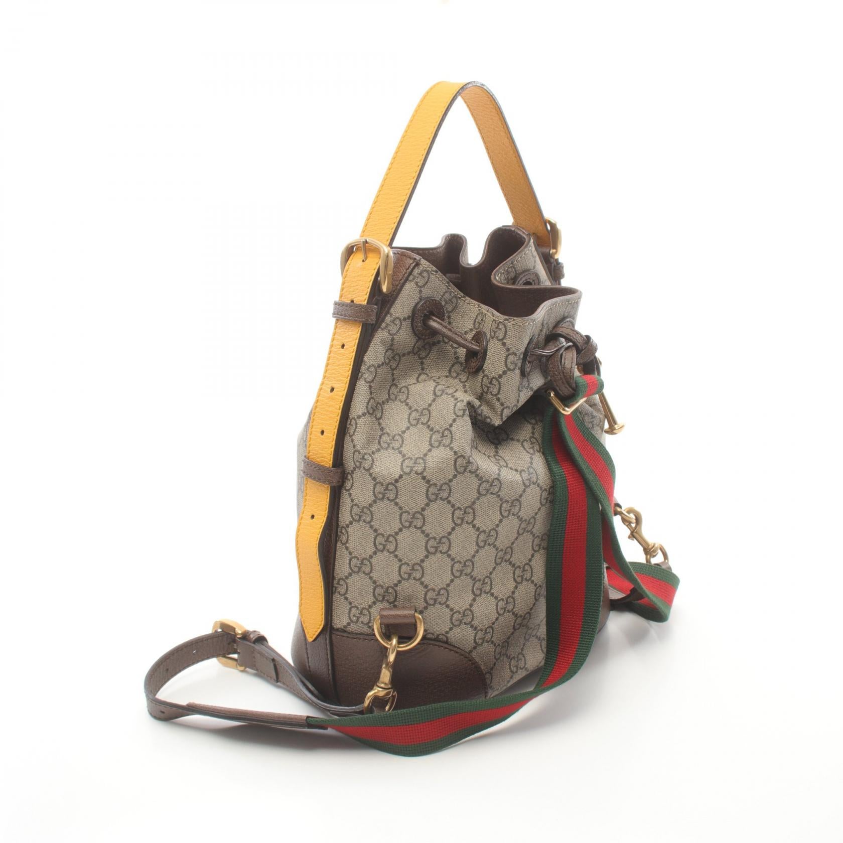 Gucci GG Supreme Shoulder Backpack PVC Leather