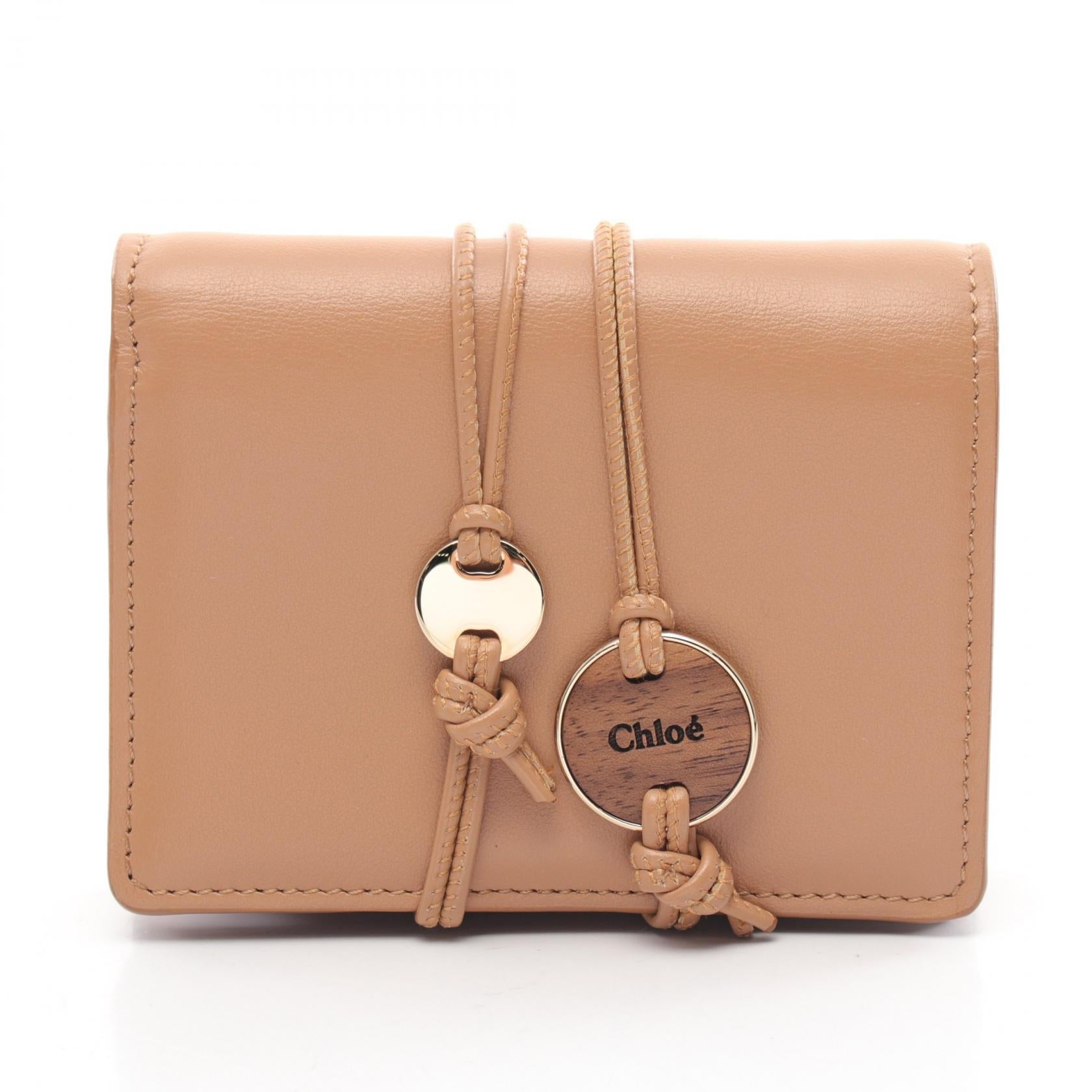 Chloe Malou Small Leather Wallet Beige