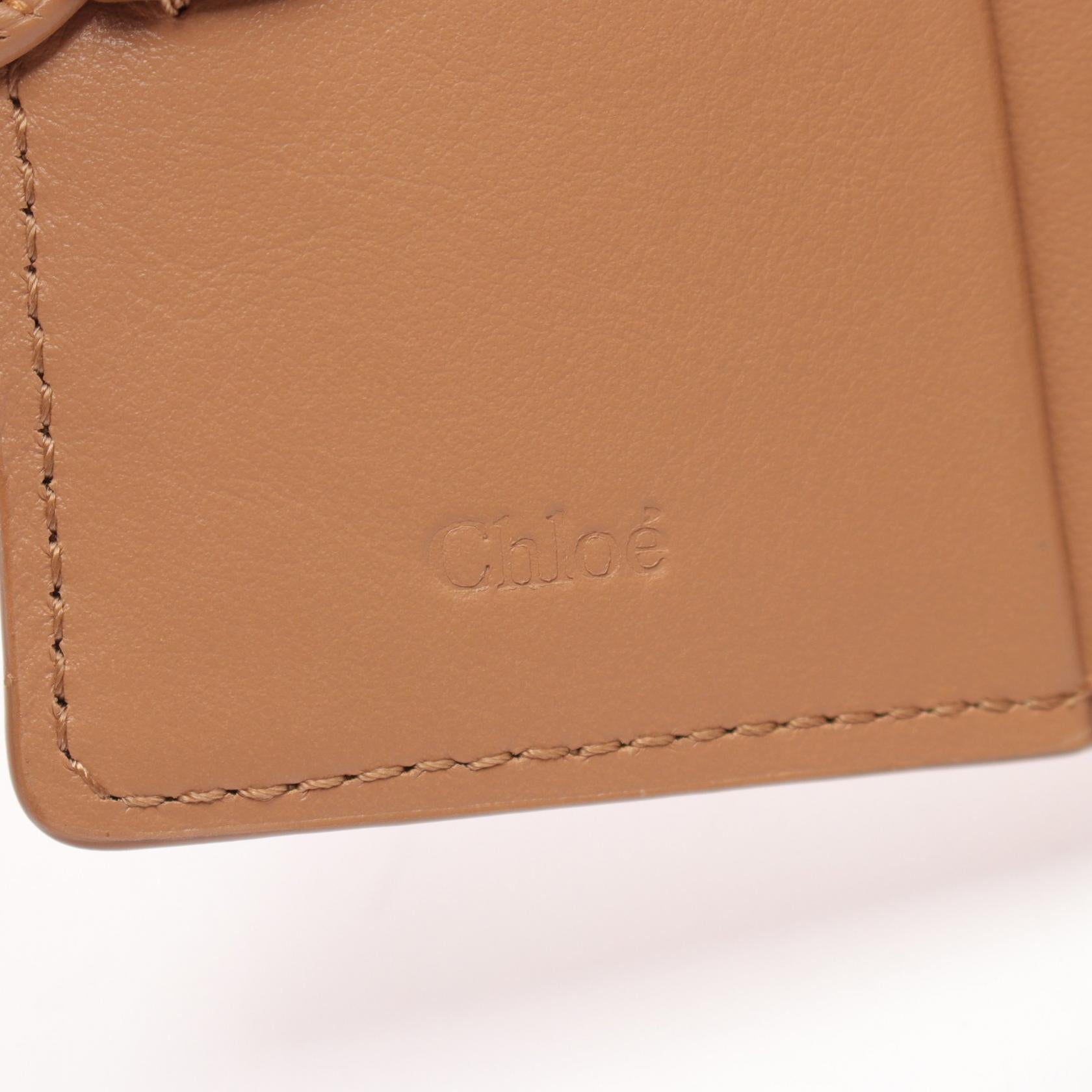 Chloe Malou Small Leather Wallet Beige