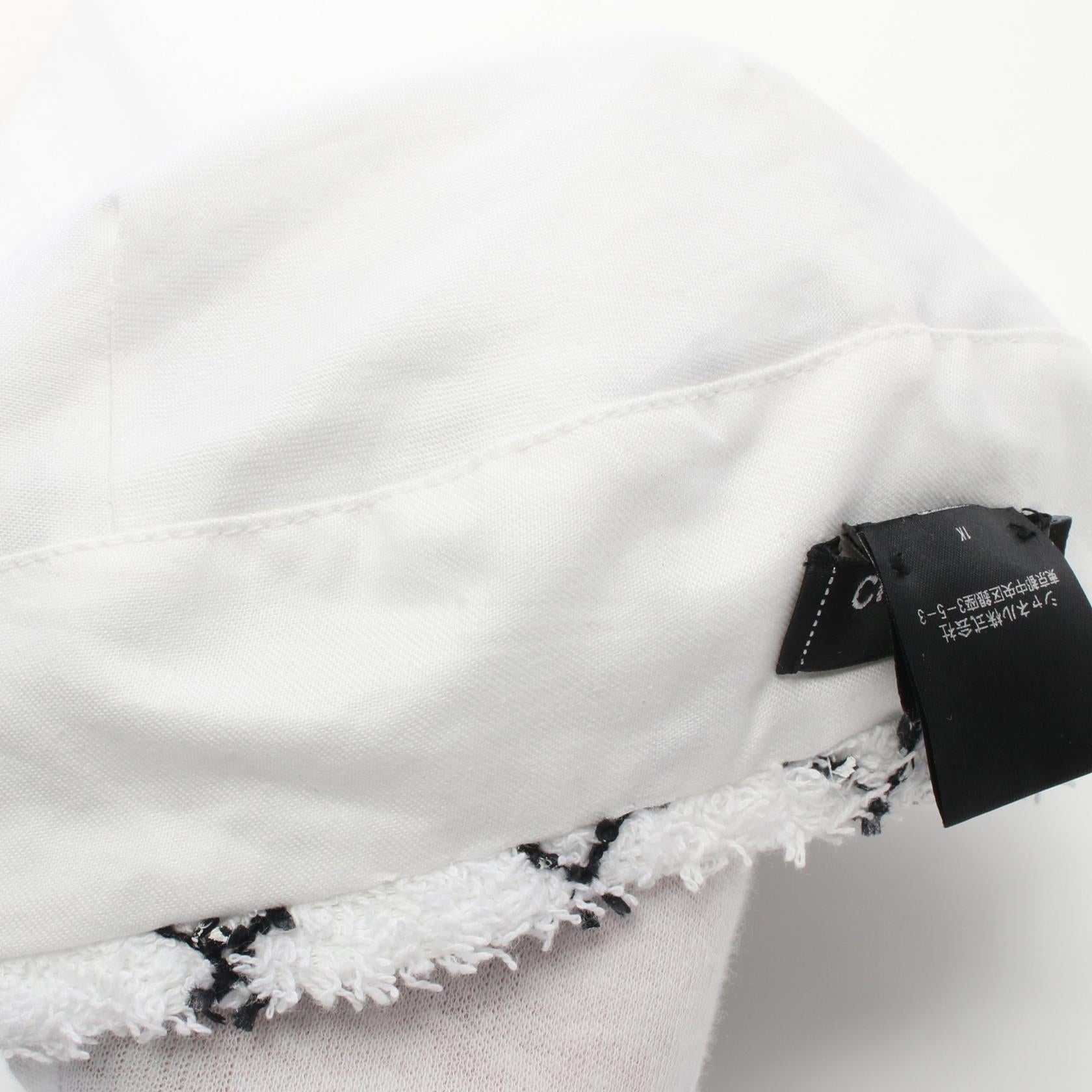 Chanel Fabric Cap Hat White/Black