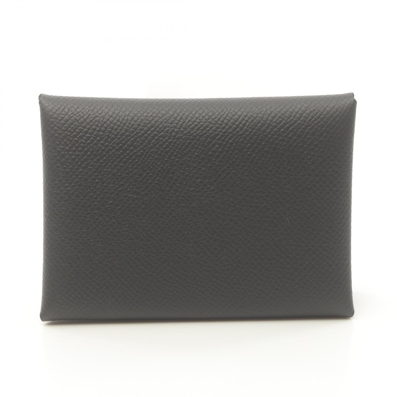 Hermes Calvi Duo Coin Case Wallet Black