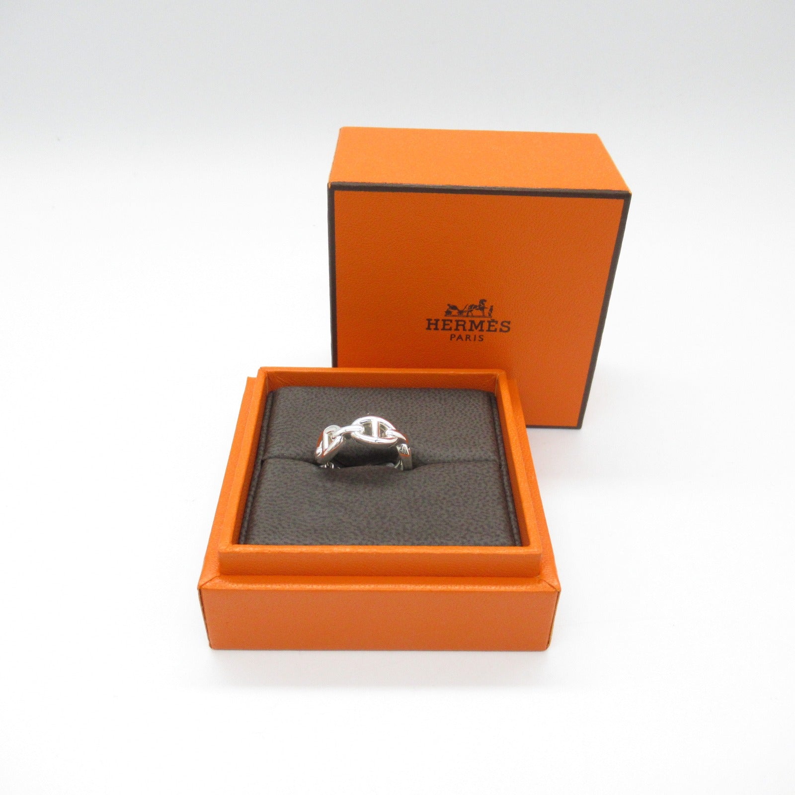 Hermes Silver 925 Chain d'Ancre Ring