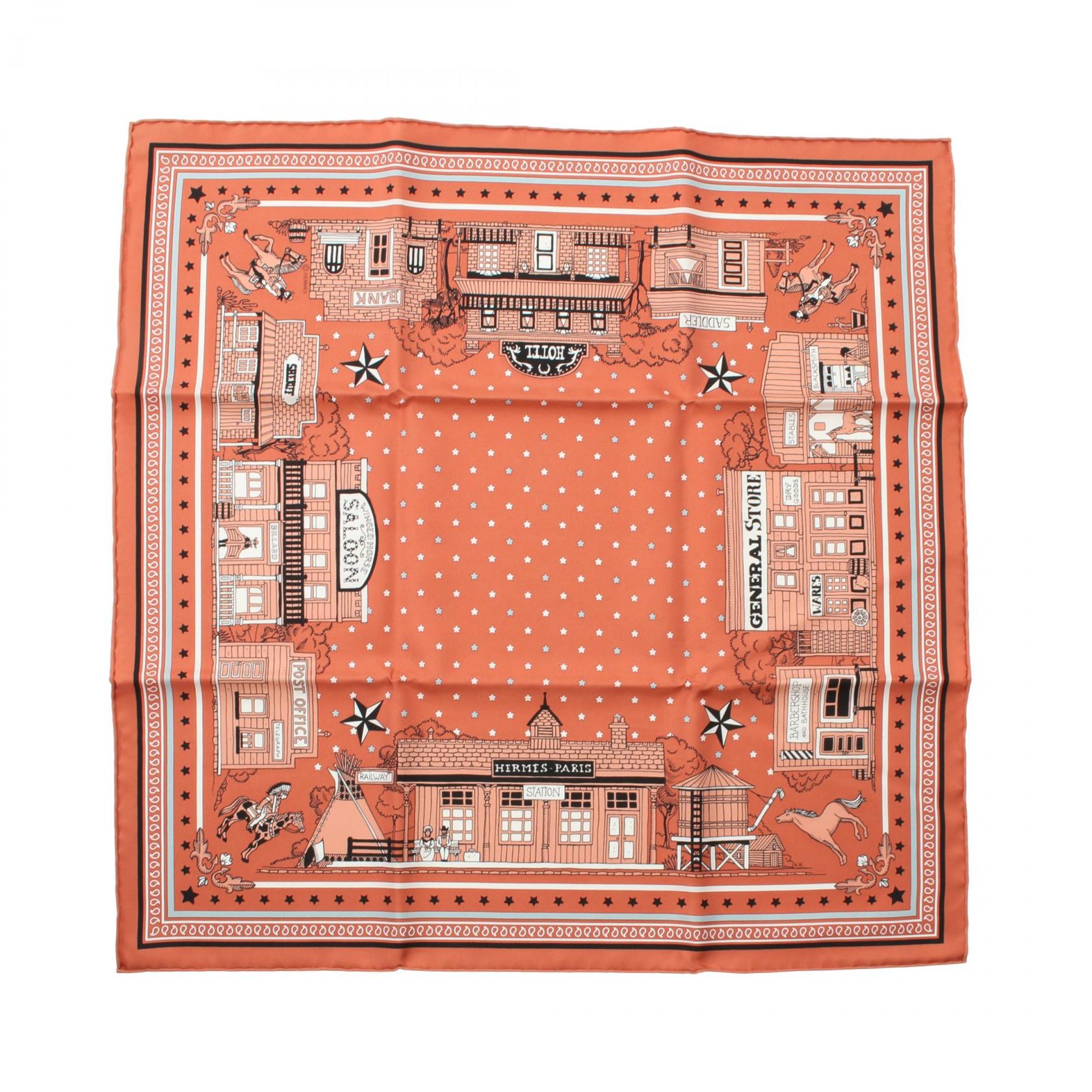 Hermes Silk Scarf Carré 55 Paris Station