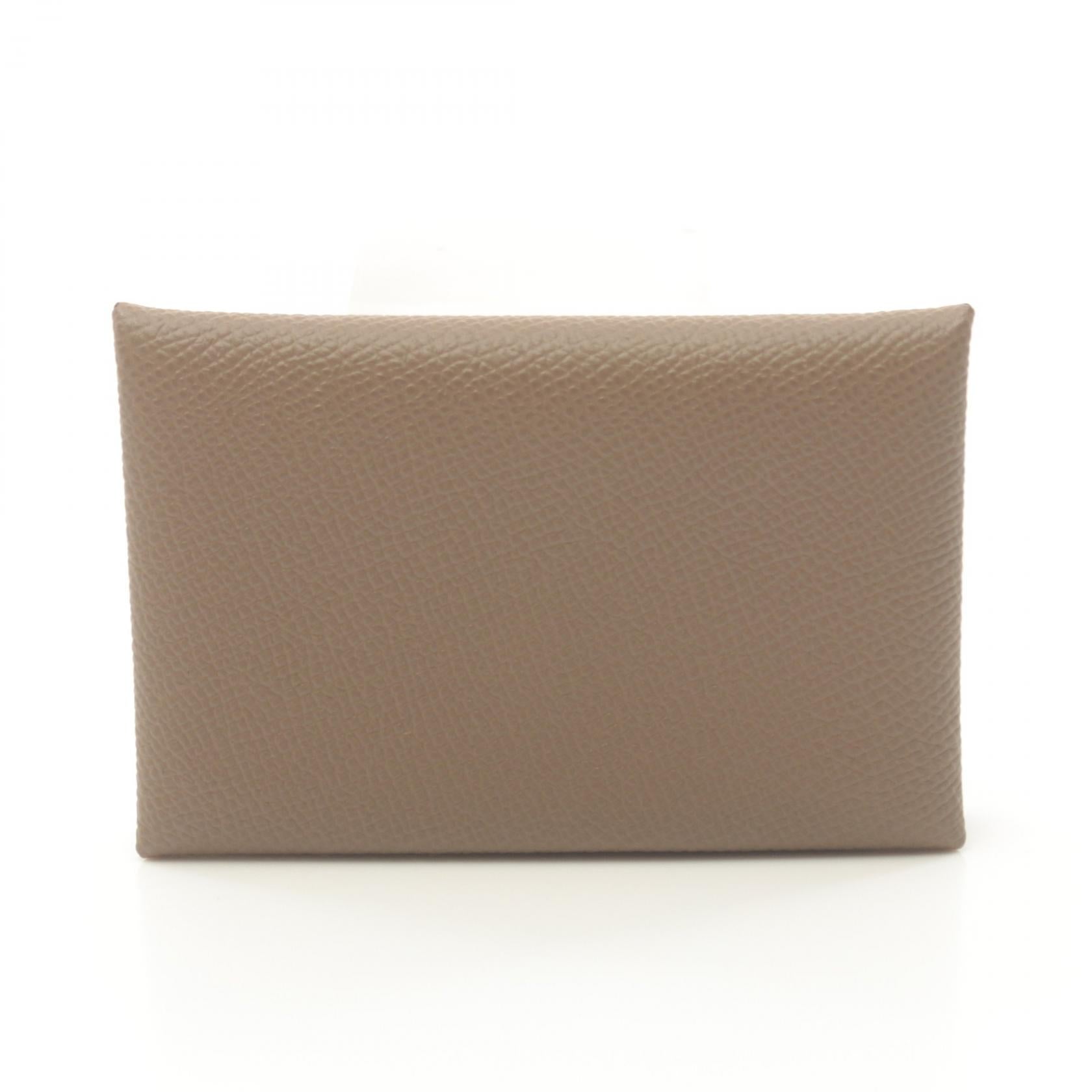 Hermes Calvi Coin Case Wallet Brown