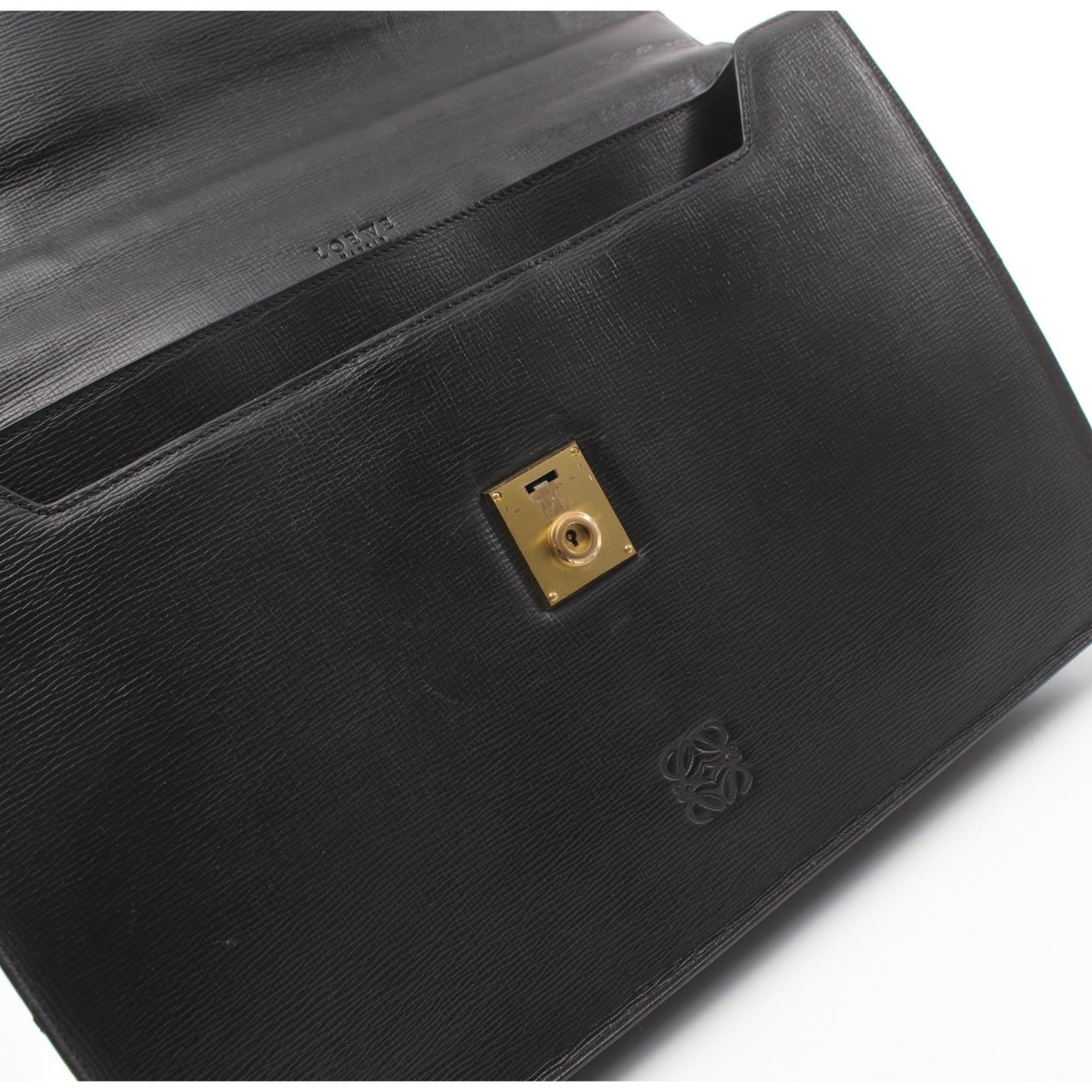 Loewe Leather Briefcase Black