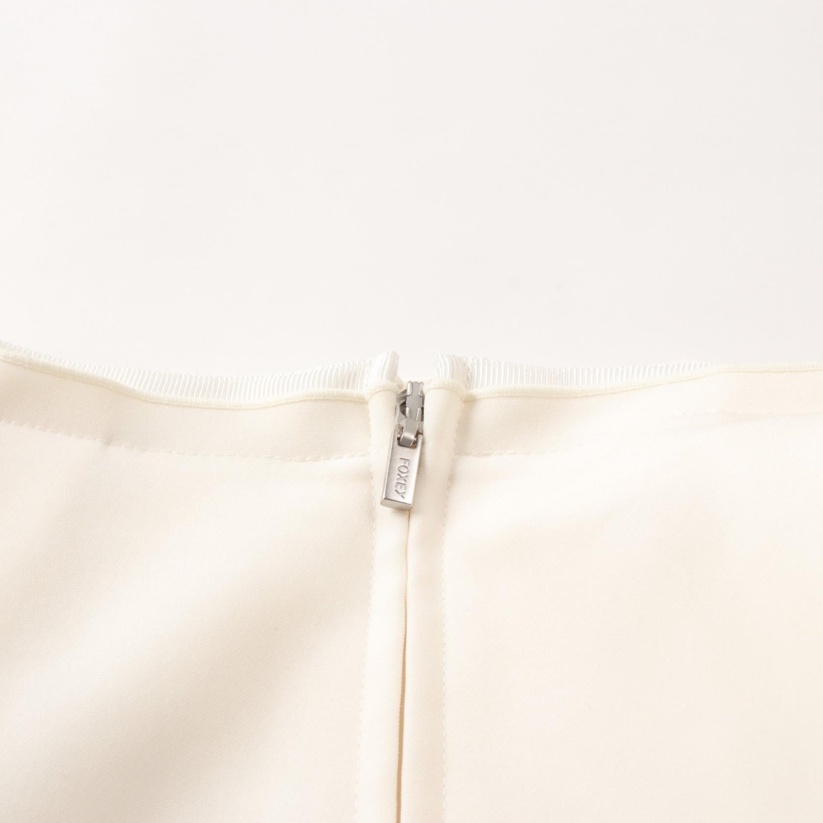 FOXEY NEW YORK Side Tuck Skirt Ivory