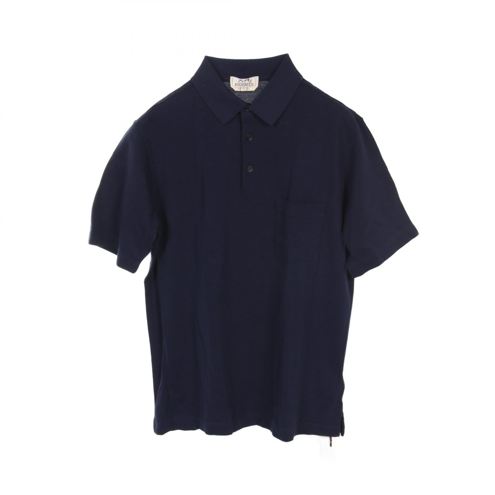 Hermes Cotton Polo Shirt Navy