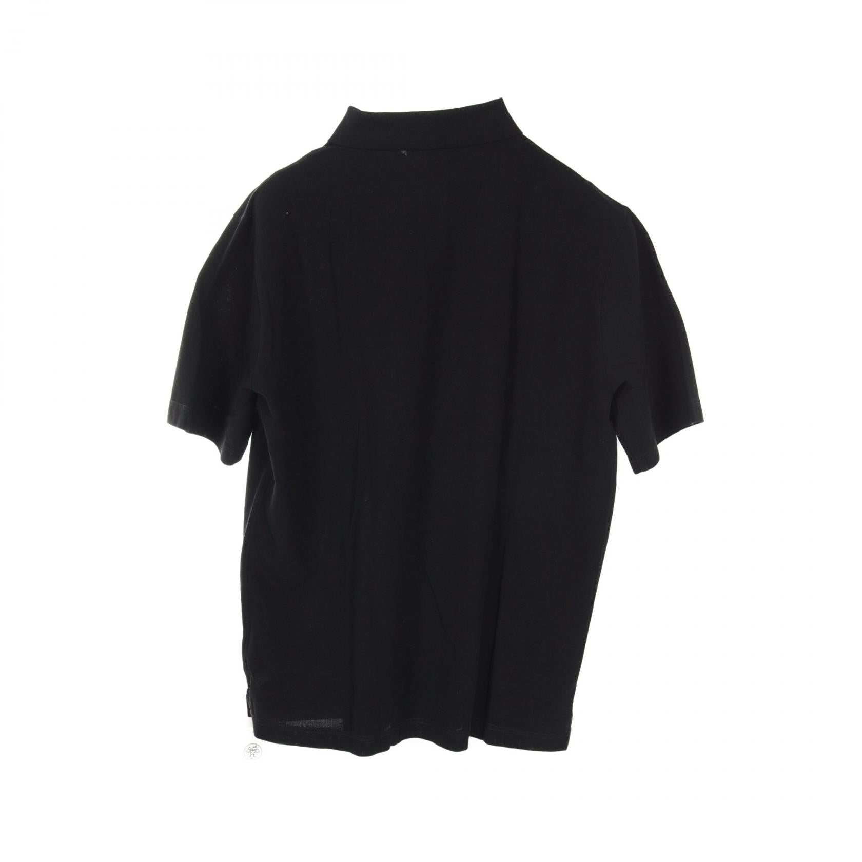 Hermes Cotton Polo Shirt Black