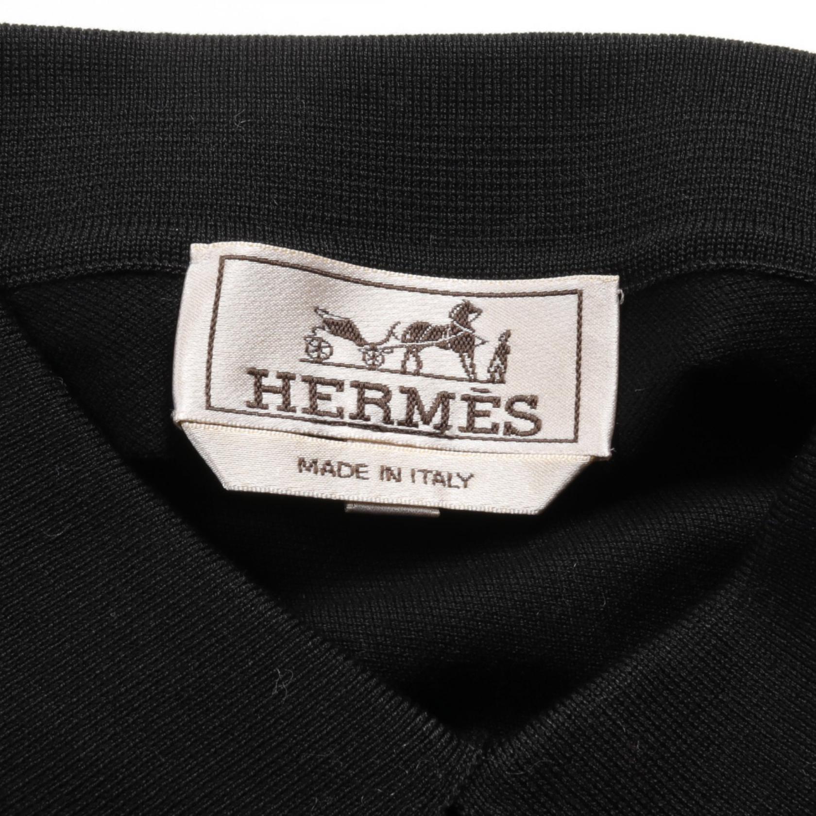 Hermes Cotton Polo Shirt Black