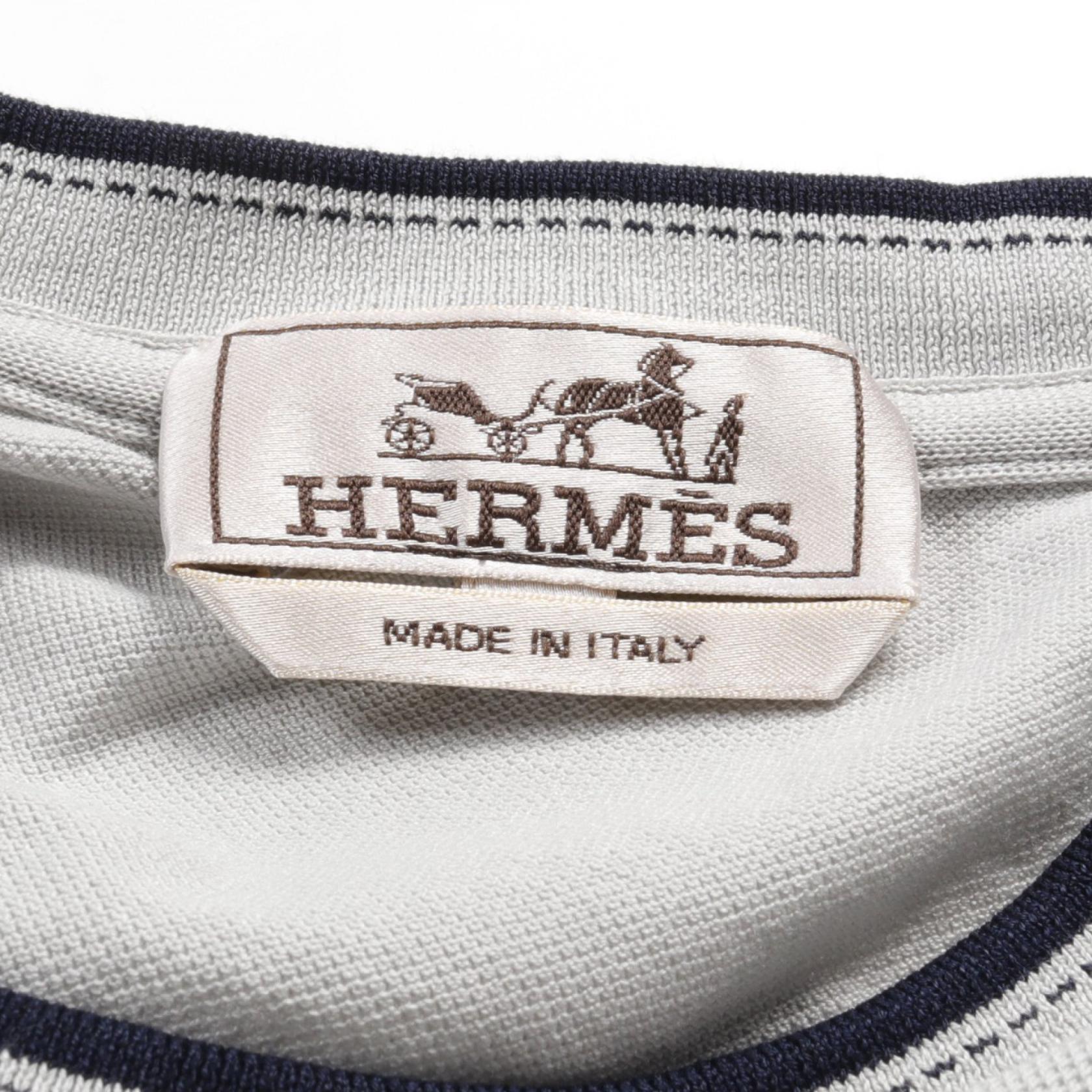 Hermes Cotton T-Shirt Gray/Navy