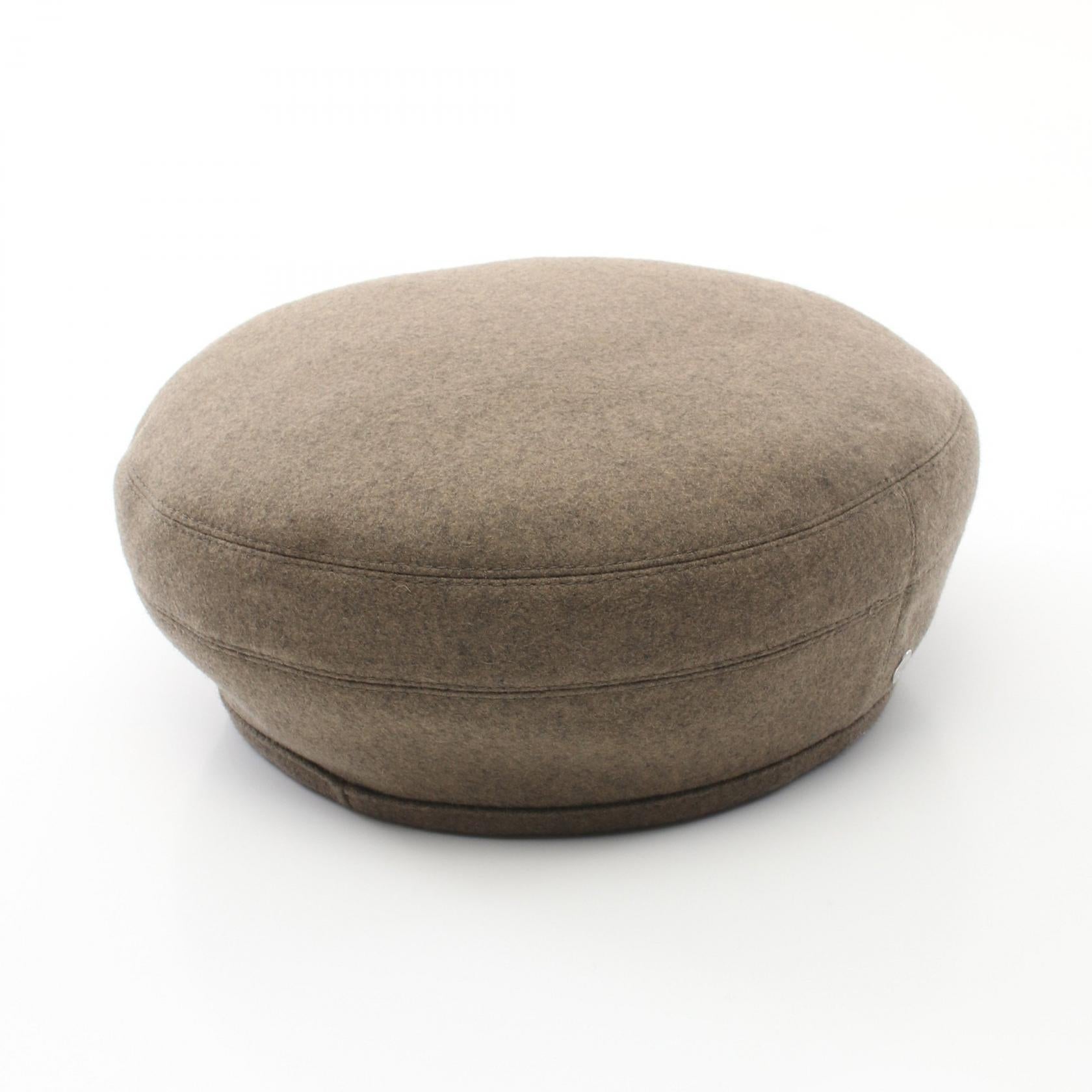 Hermes Silk Cashmere Beret Hat Brown