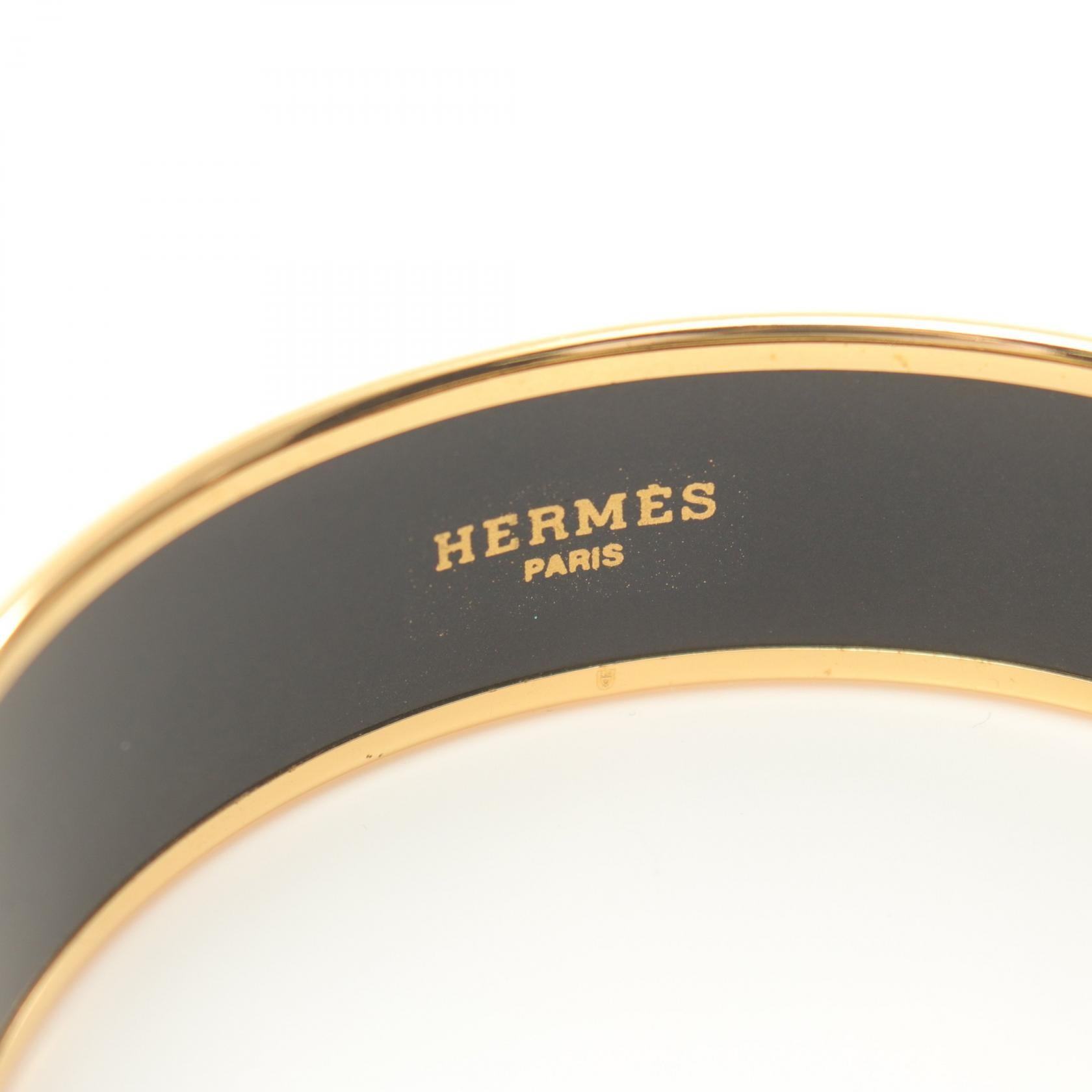 Hermes Enamel GM Bangle Gold Multicolor