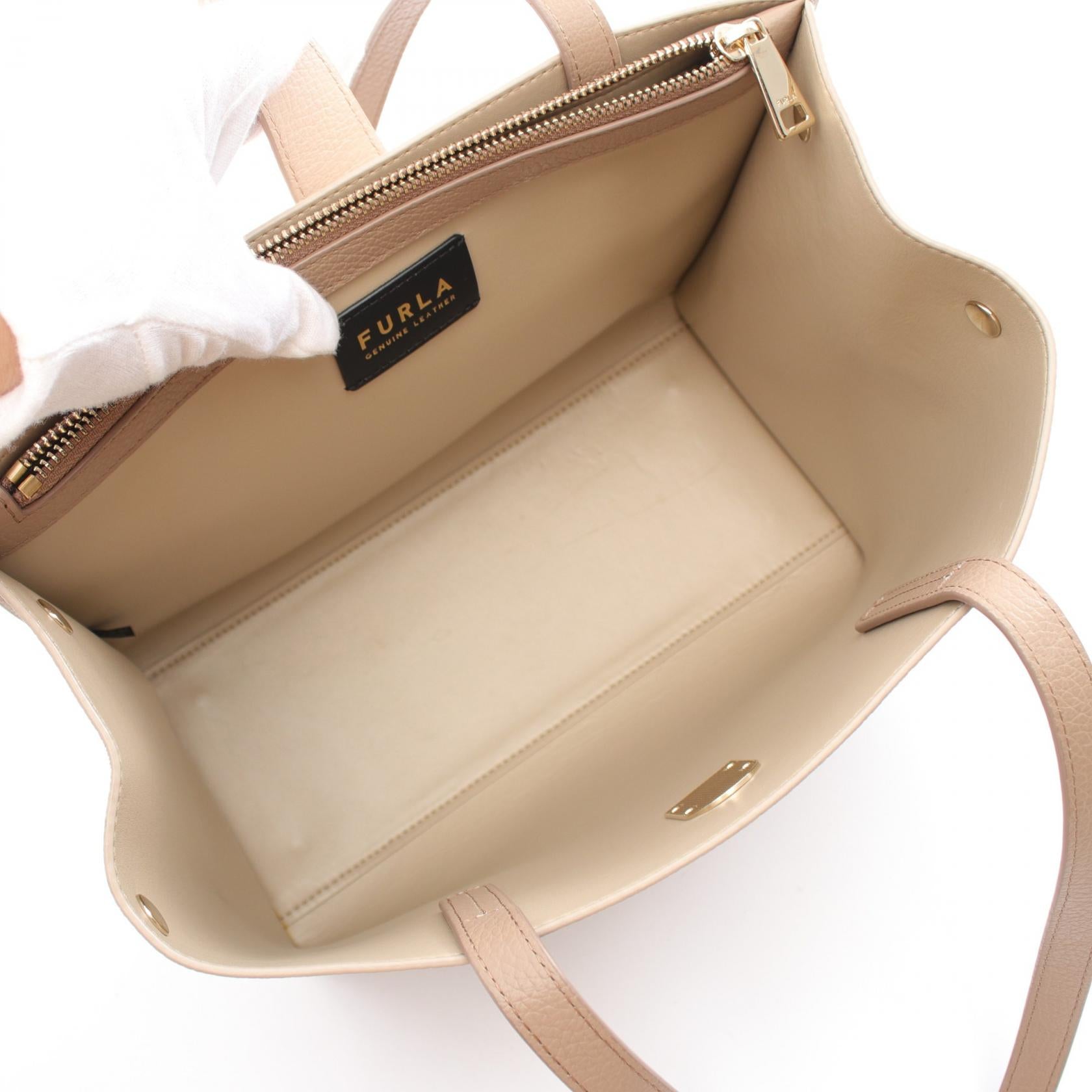 Furla Sofia M Leather Tote Bag Beige