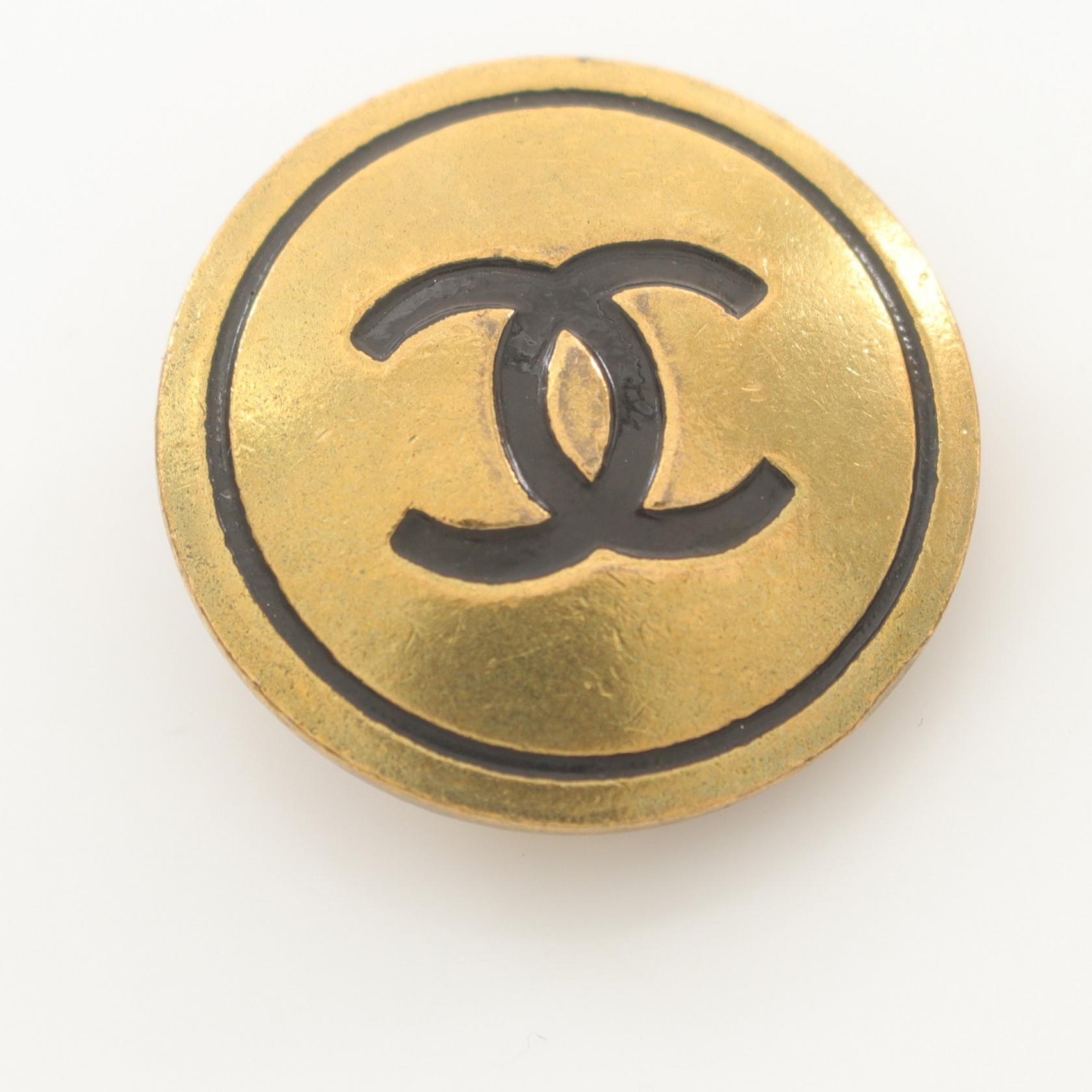 Chanel Coco Mark Earrings Gold/Black