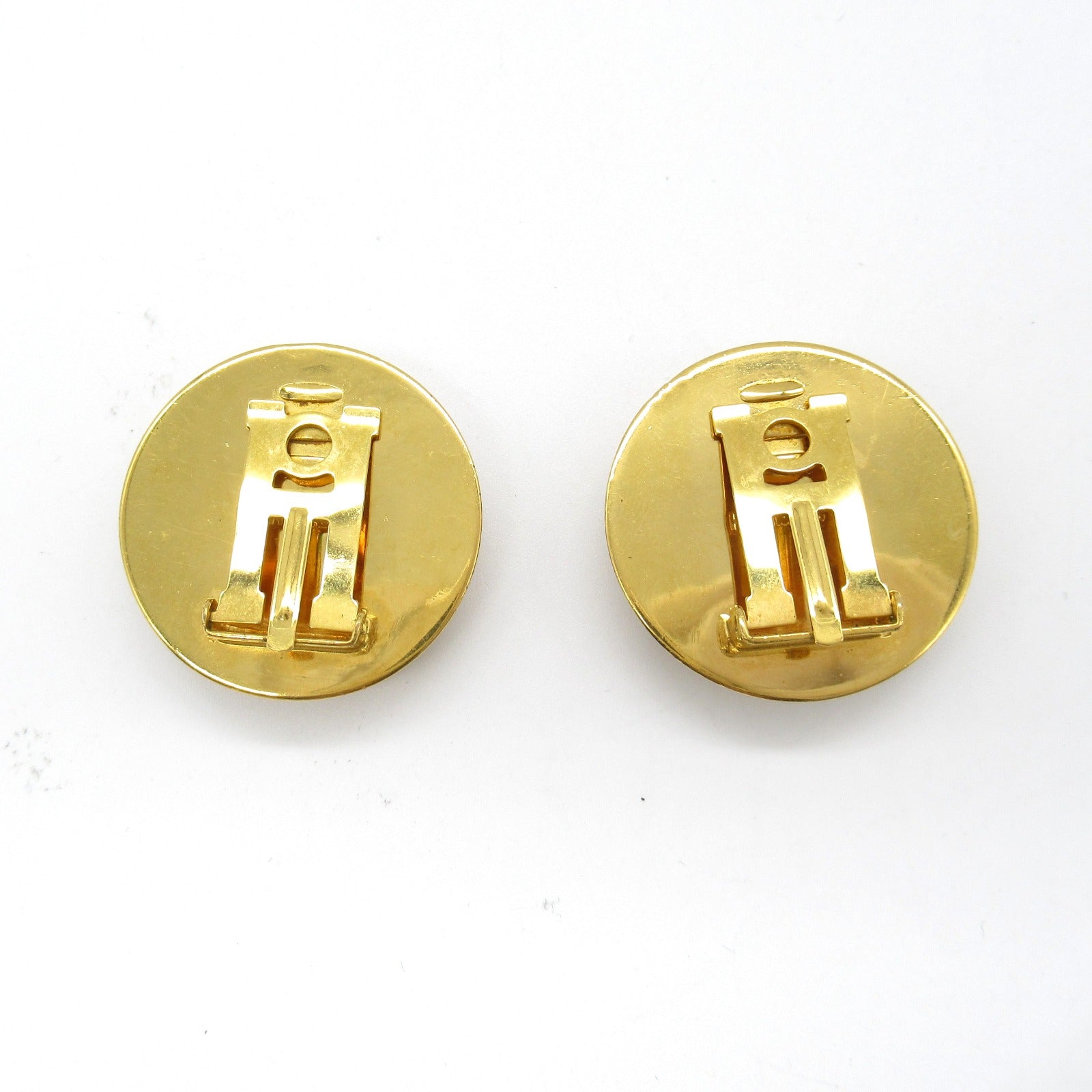 Hermes Enamel Earrings Gold Plated