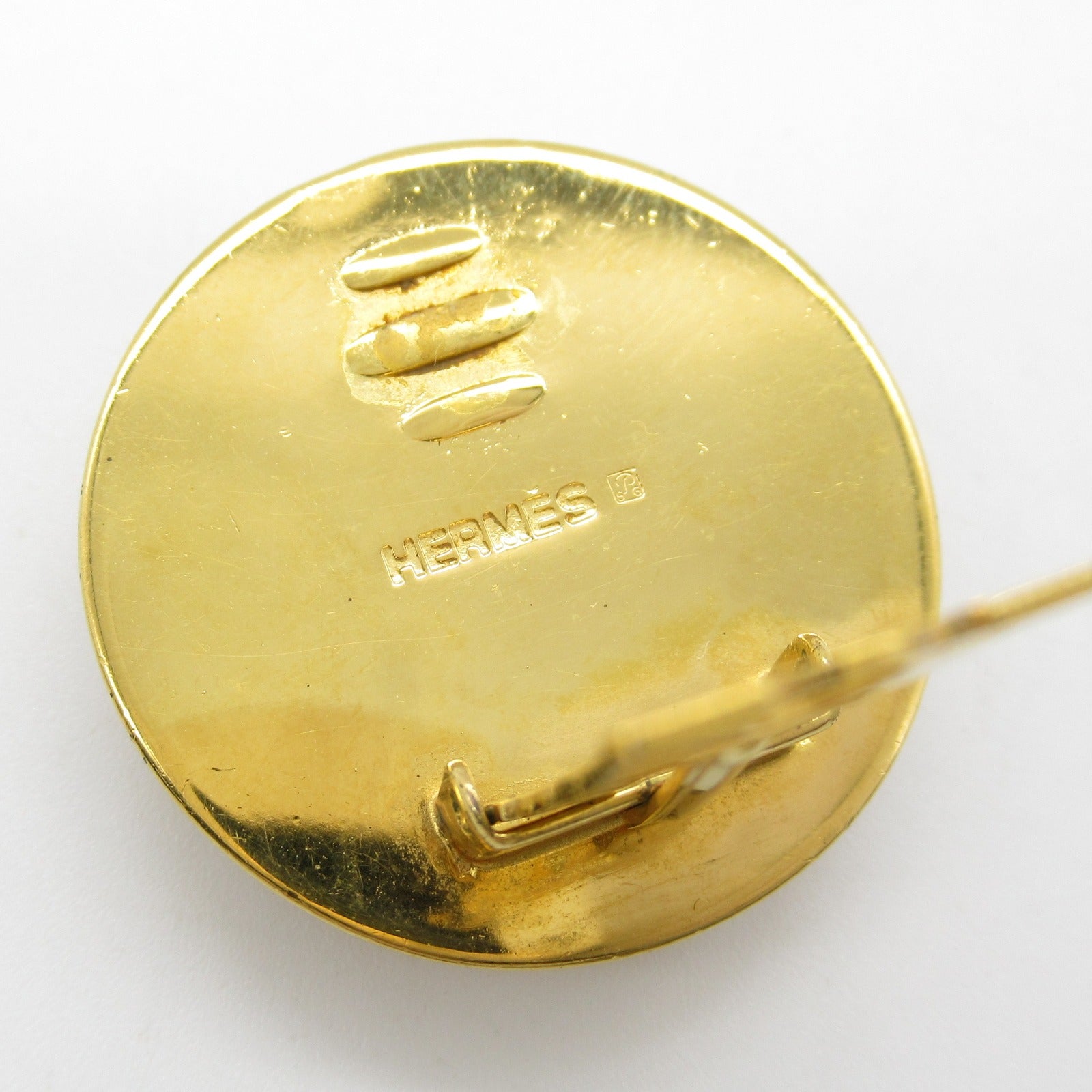 Hermes Enamel Earrings Gold Plated