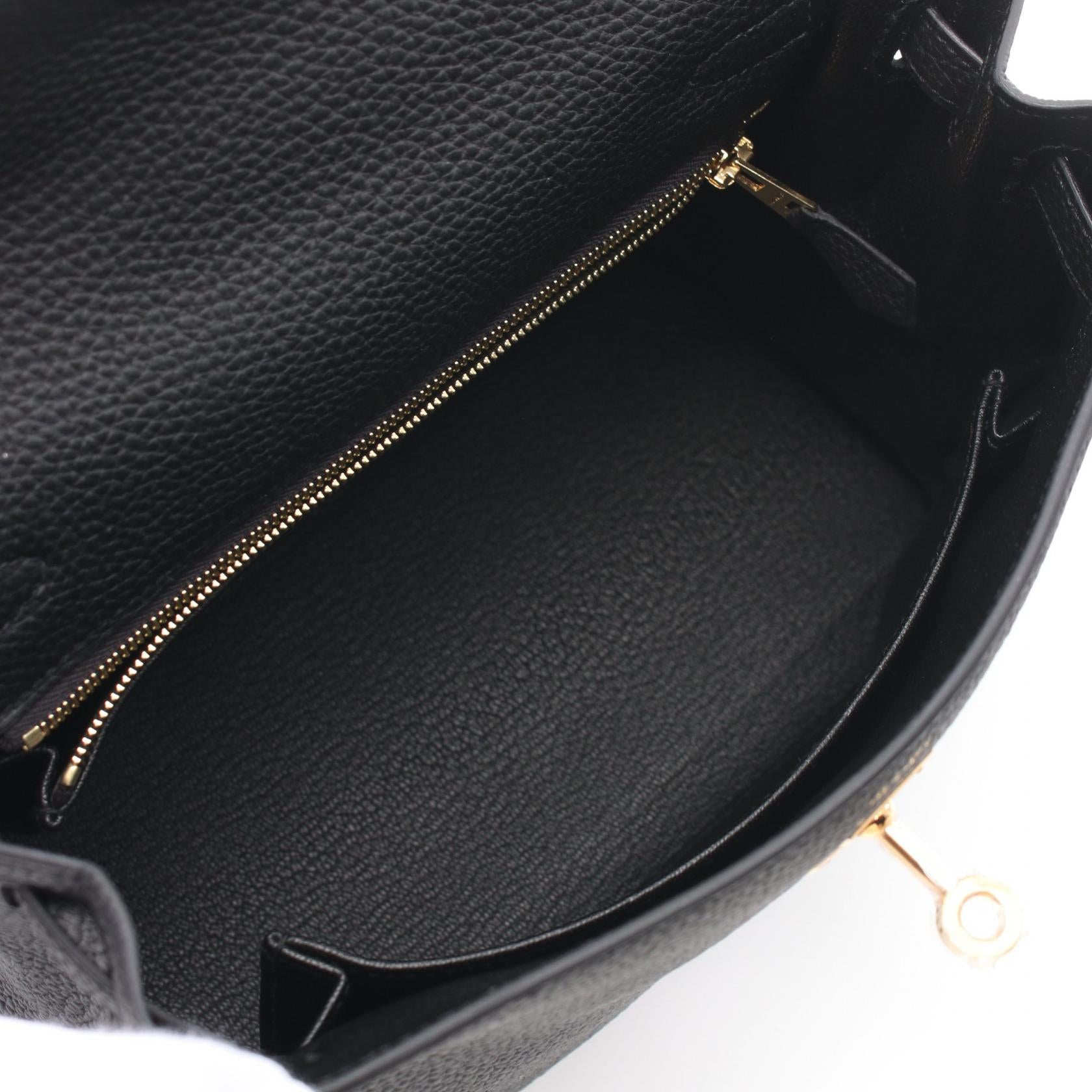 Hermes Kelly 25 Togo Handbag Black