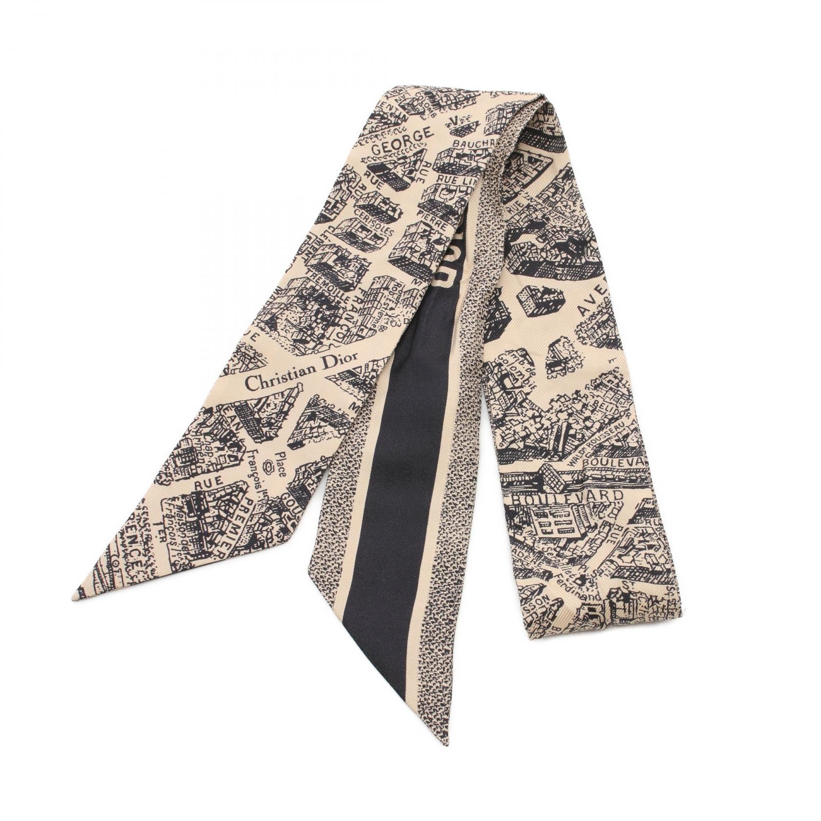 Christian Dior Silk Scarf Plan de Paris