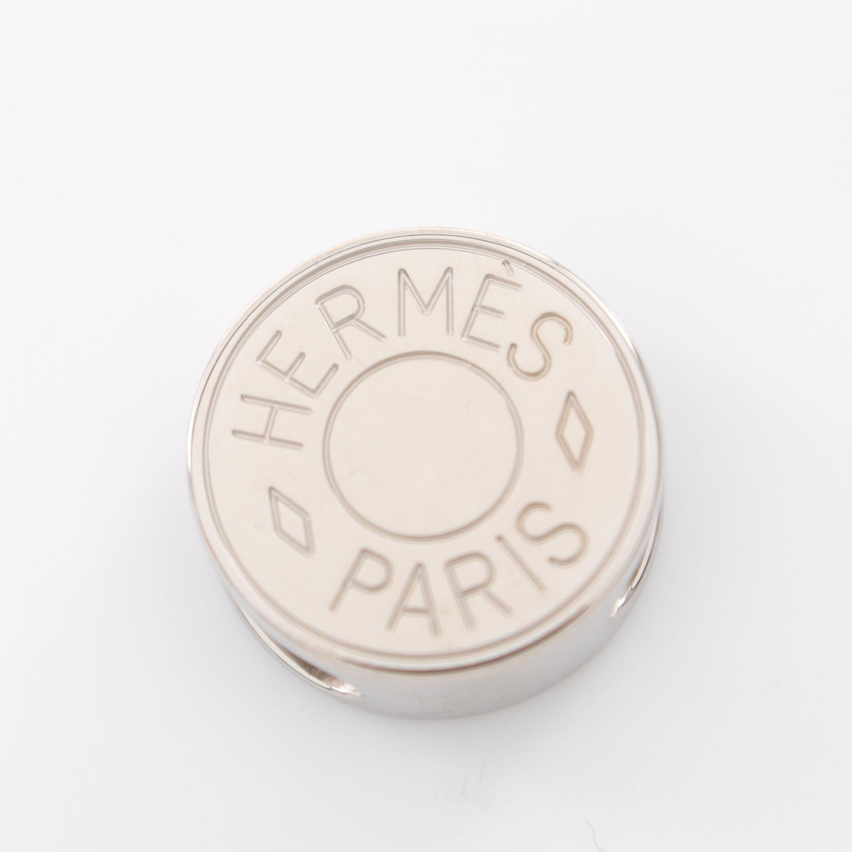 Hermes Metal Scarf Ring Silver