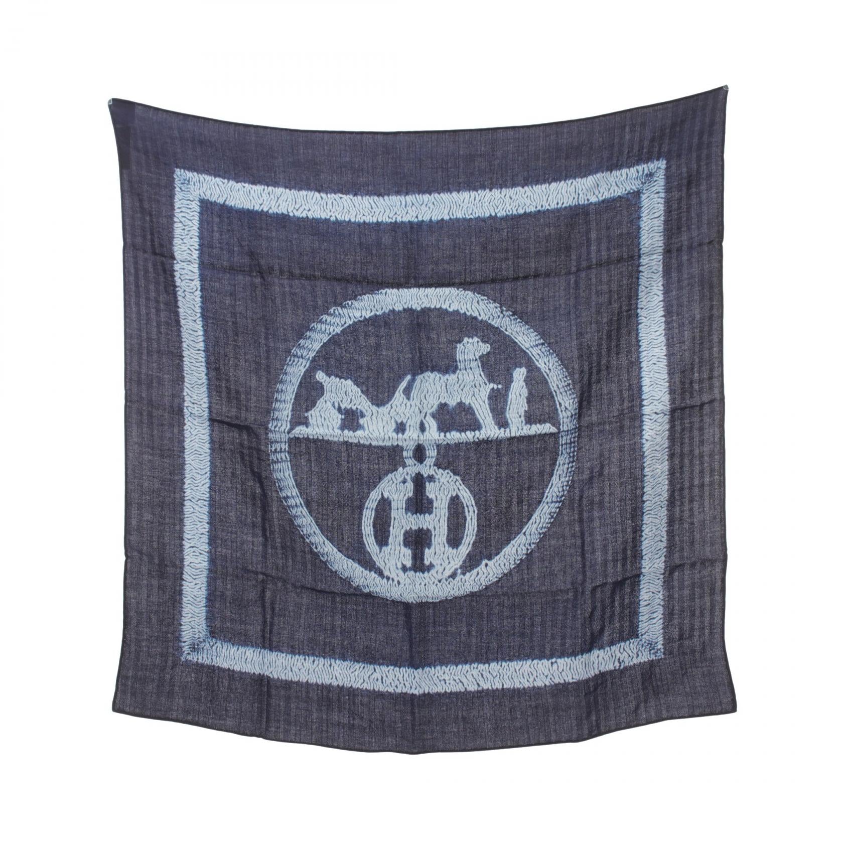 Hermes Silk Cashmere Scarf EX LIBRIS SHIBORI