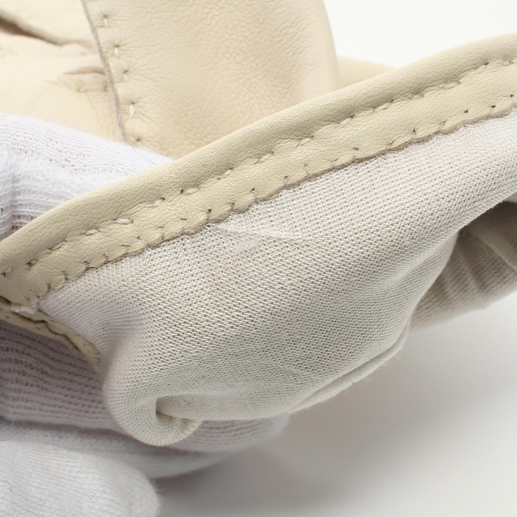 Hermes Leather Gloves Ivory