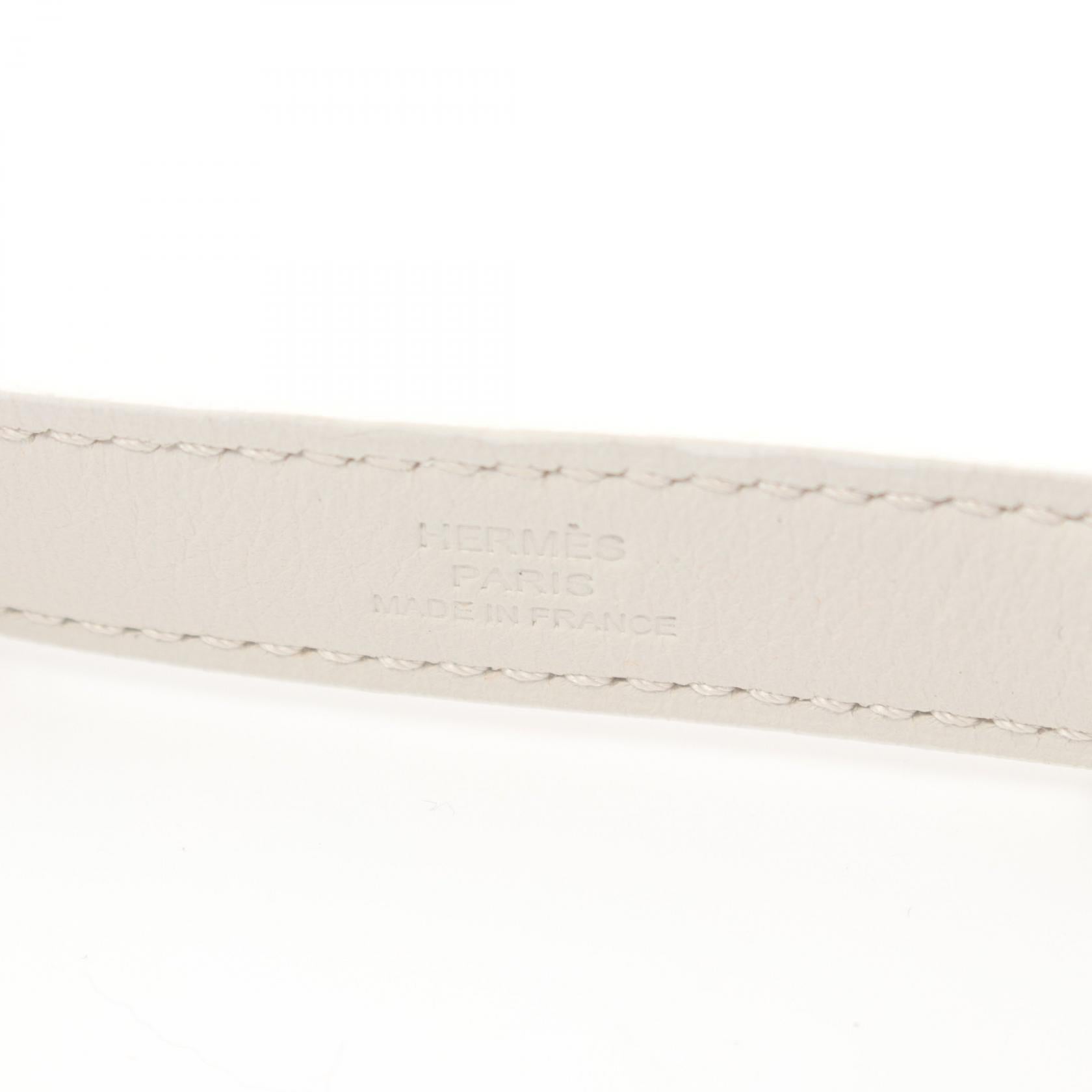 Hermes Horsebit Belt White