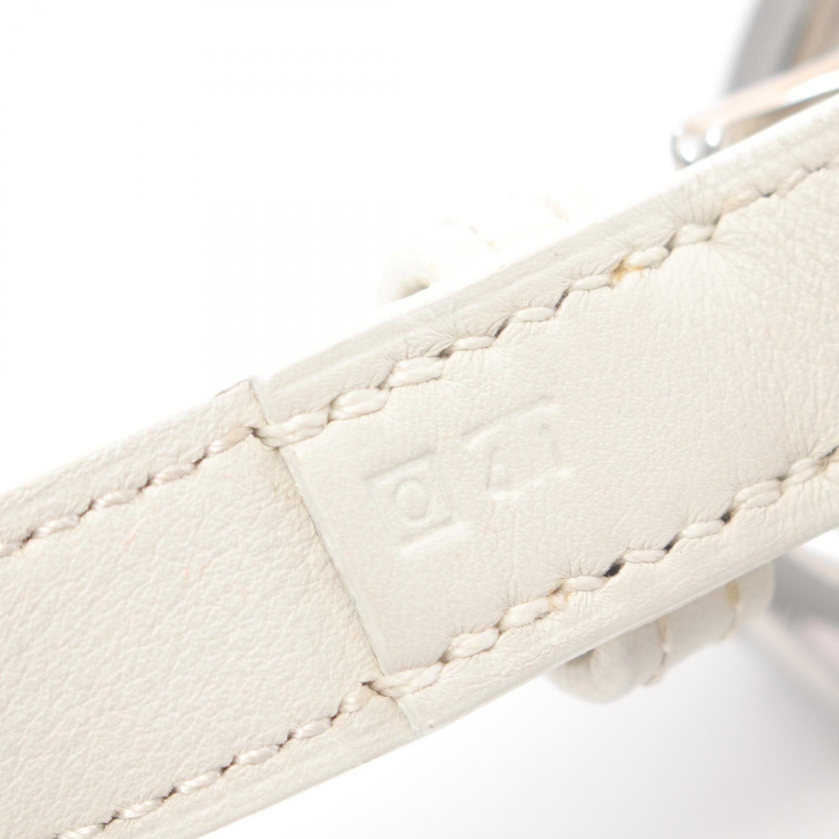 Hermes Horsebit Belt White