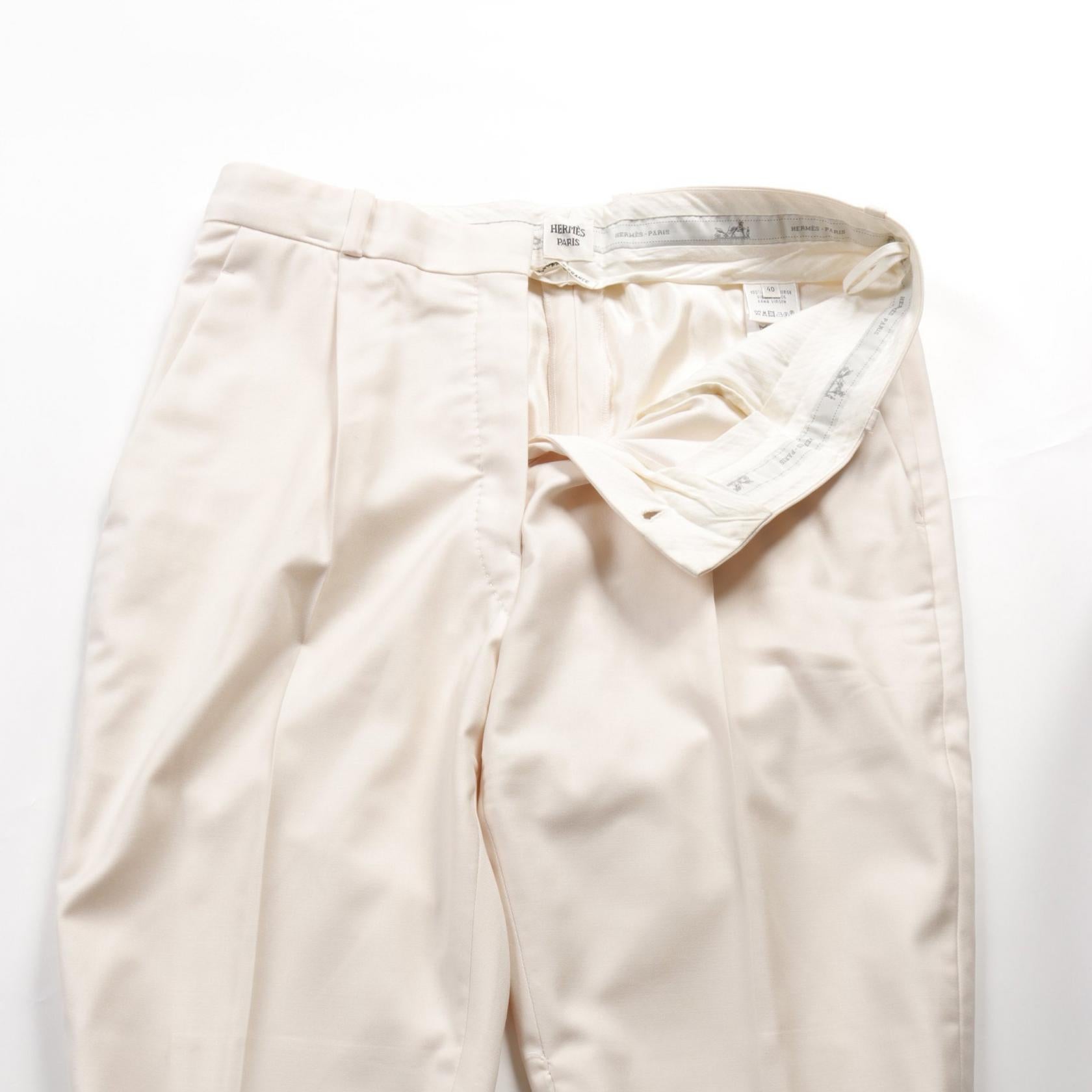 Hermes Wool Pants Ivory