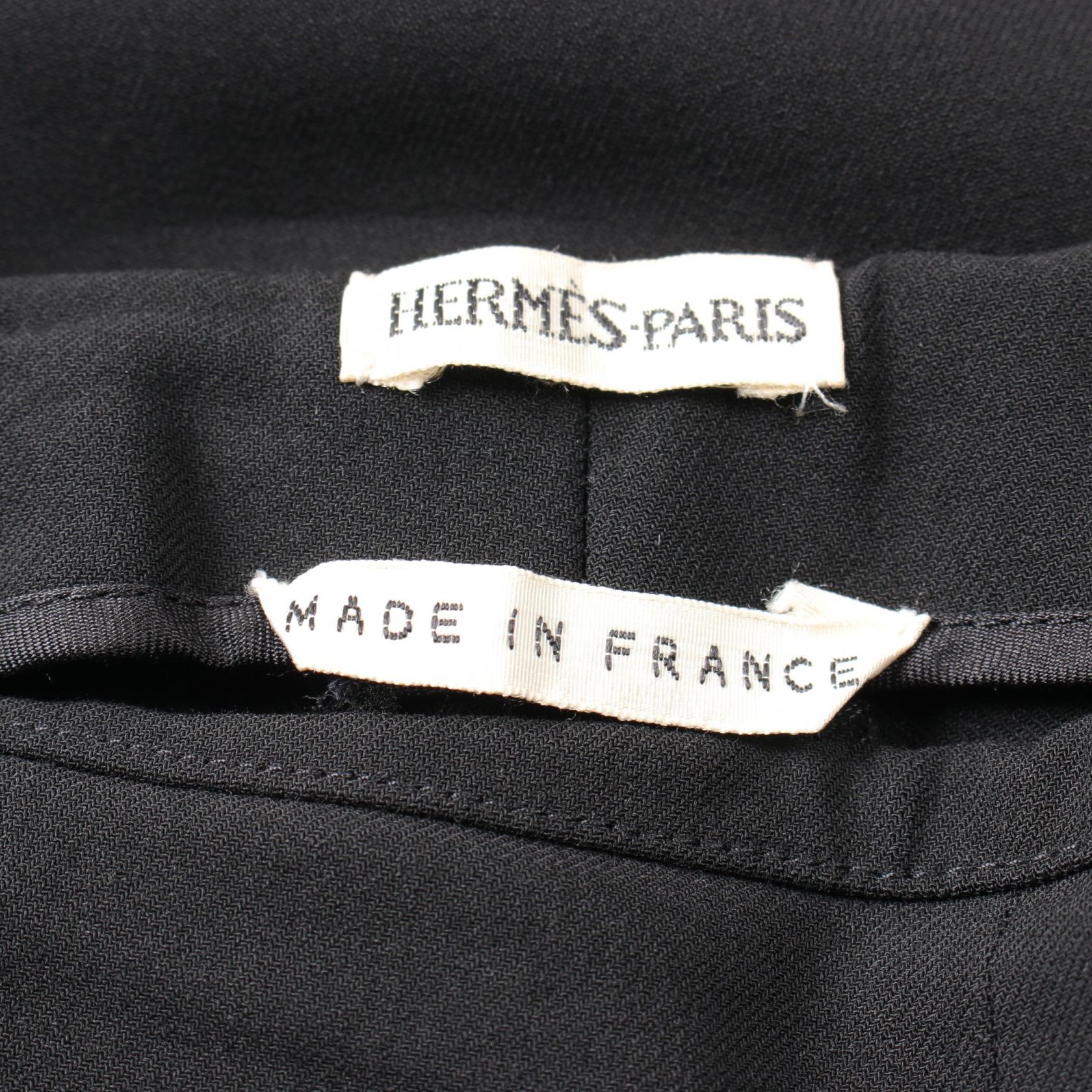 Hermes Wool Pants Black Used