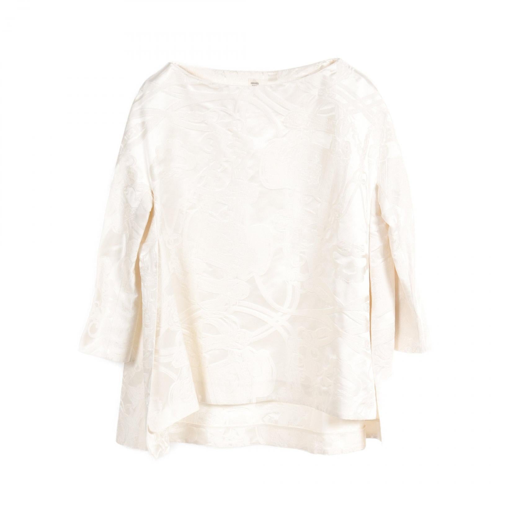 Hermes Silk Blouse Ivory