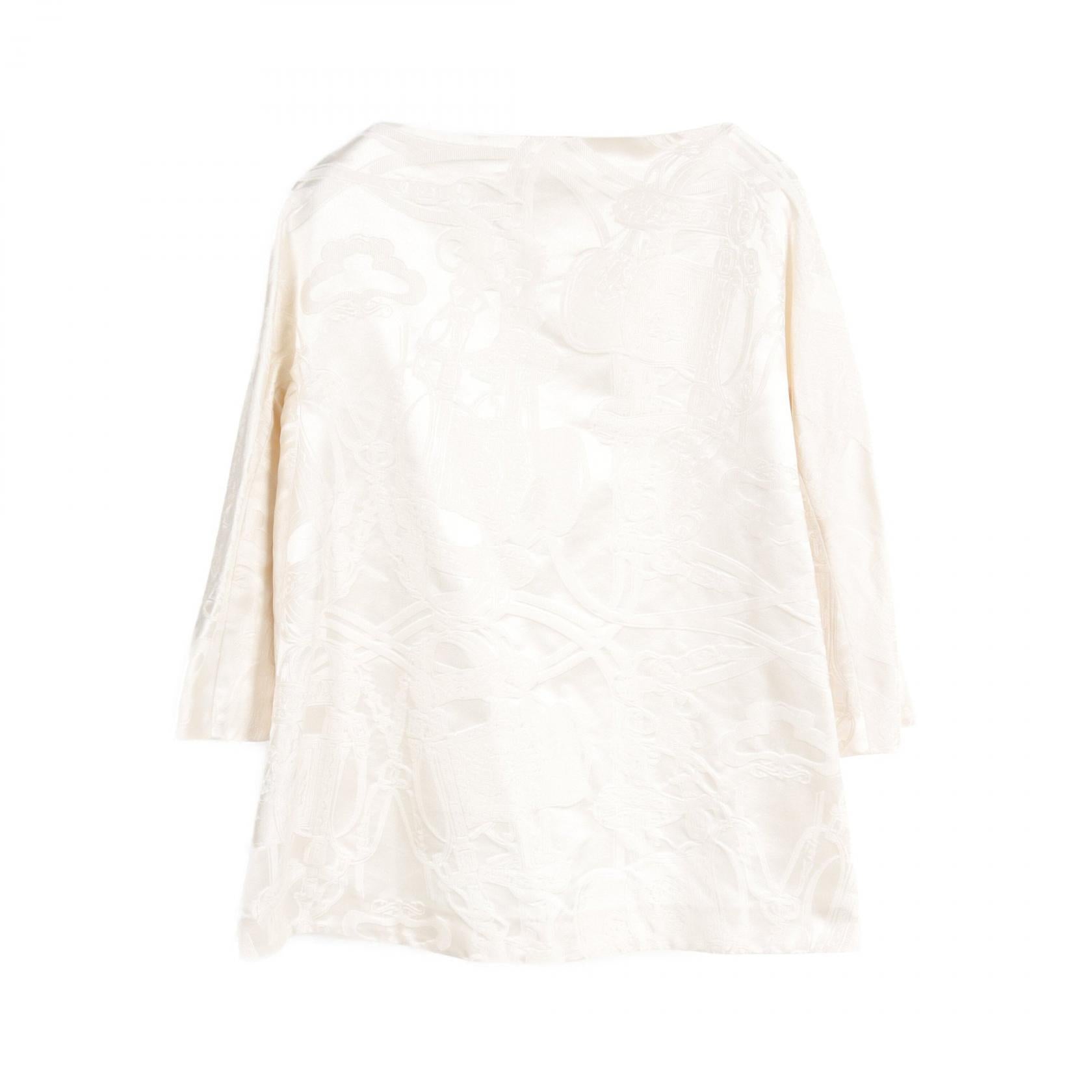 Hermes Silk Blouse Ivory