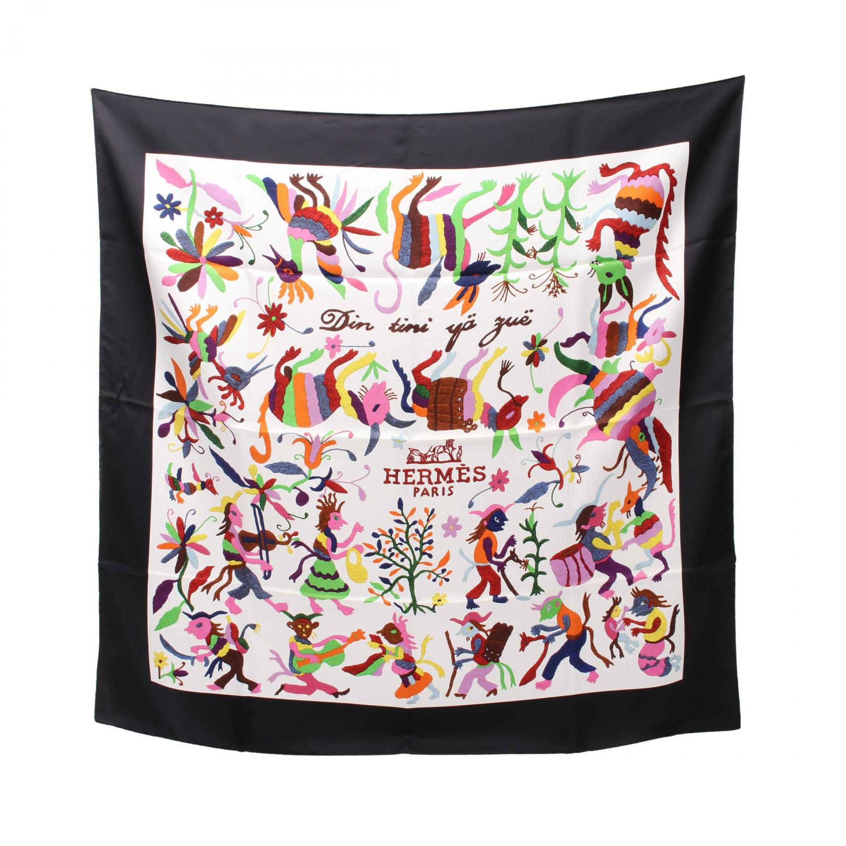 Hermes Silk Scarf Din Tini Ya Zue