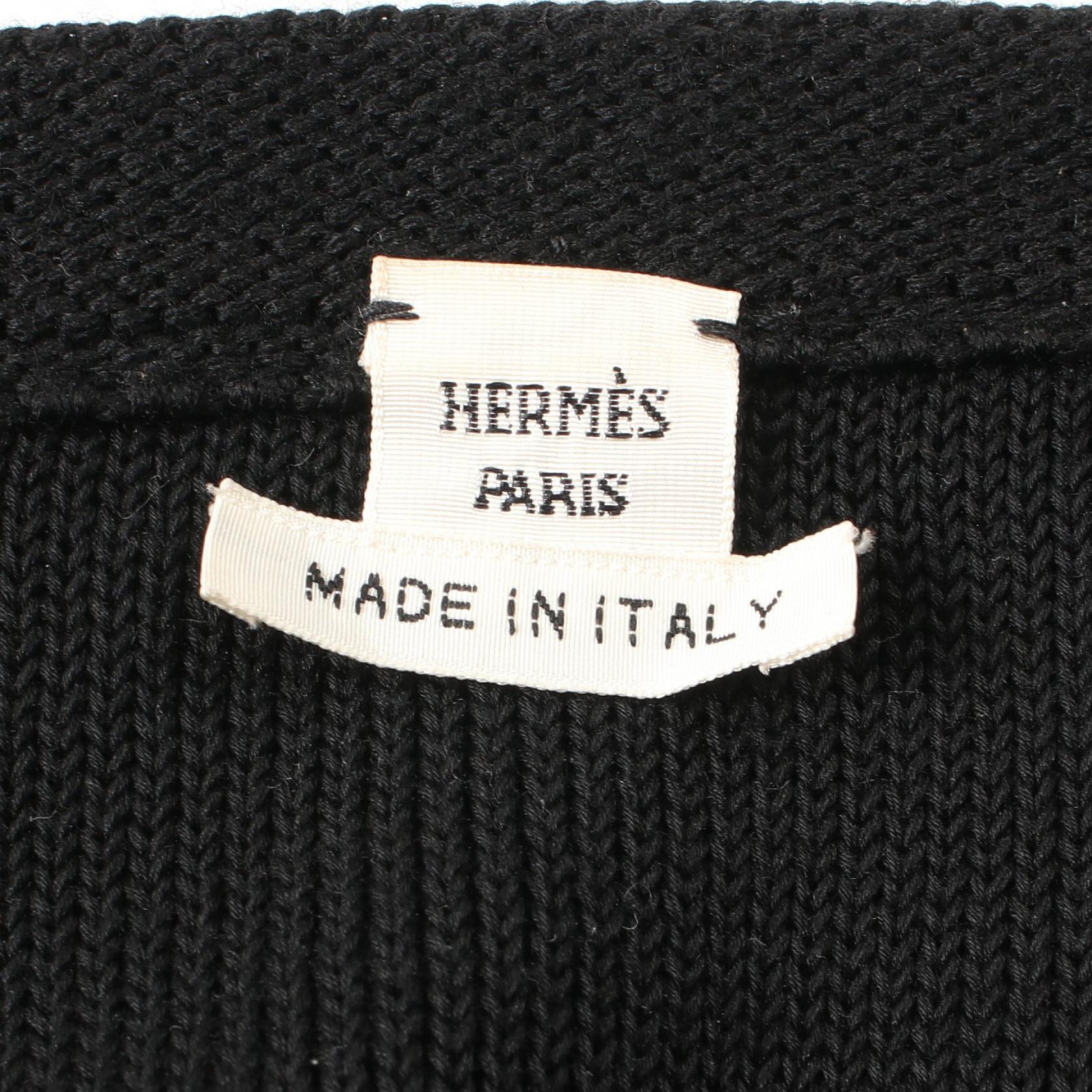 Hermes Wool Cotton Cardigan Black