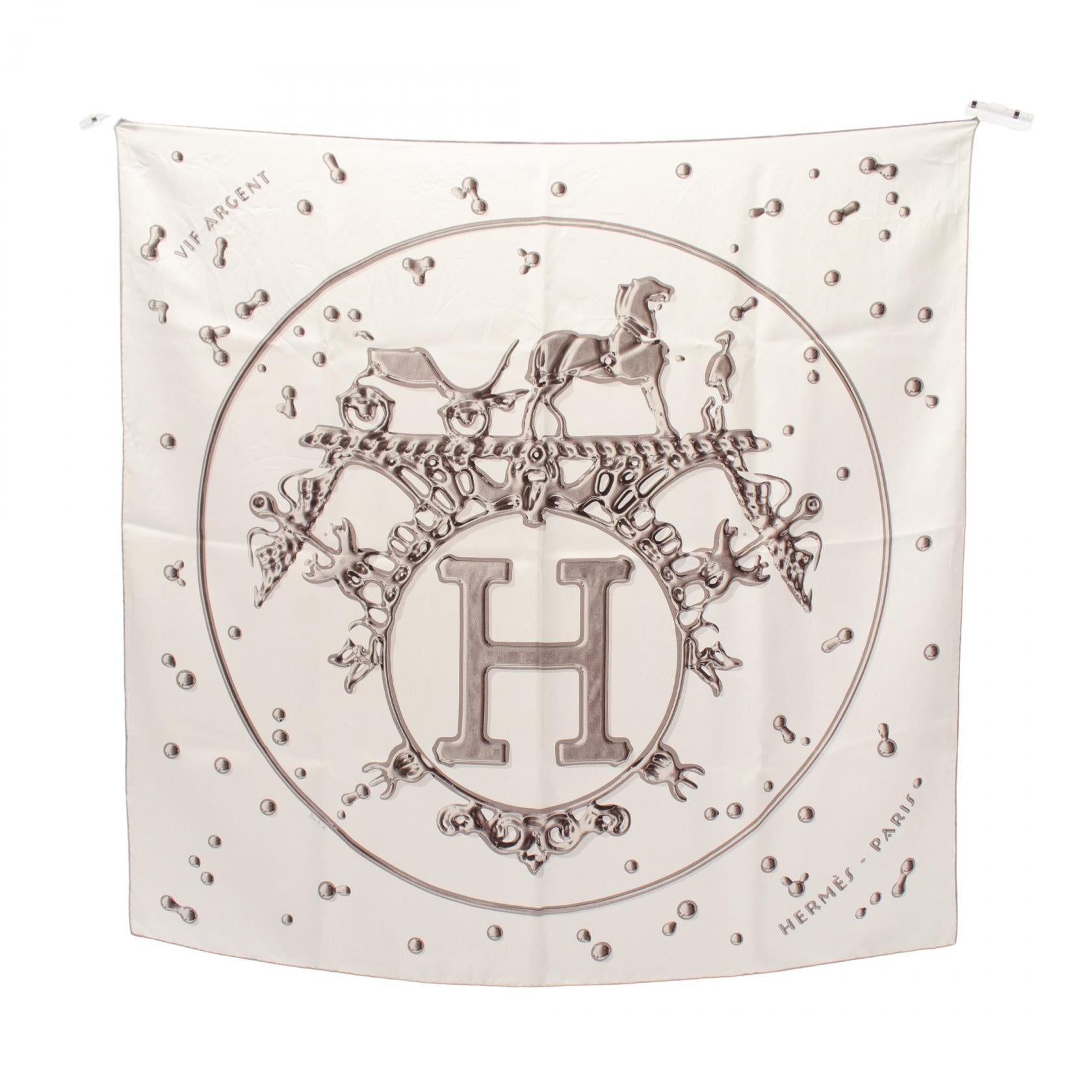 Hermes Silk Scarf VIF ARGENT