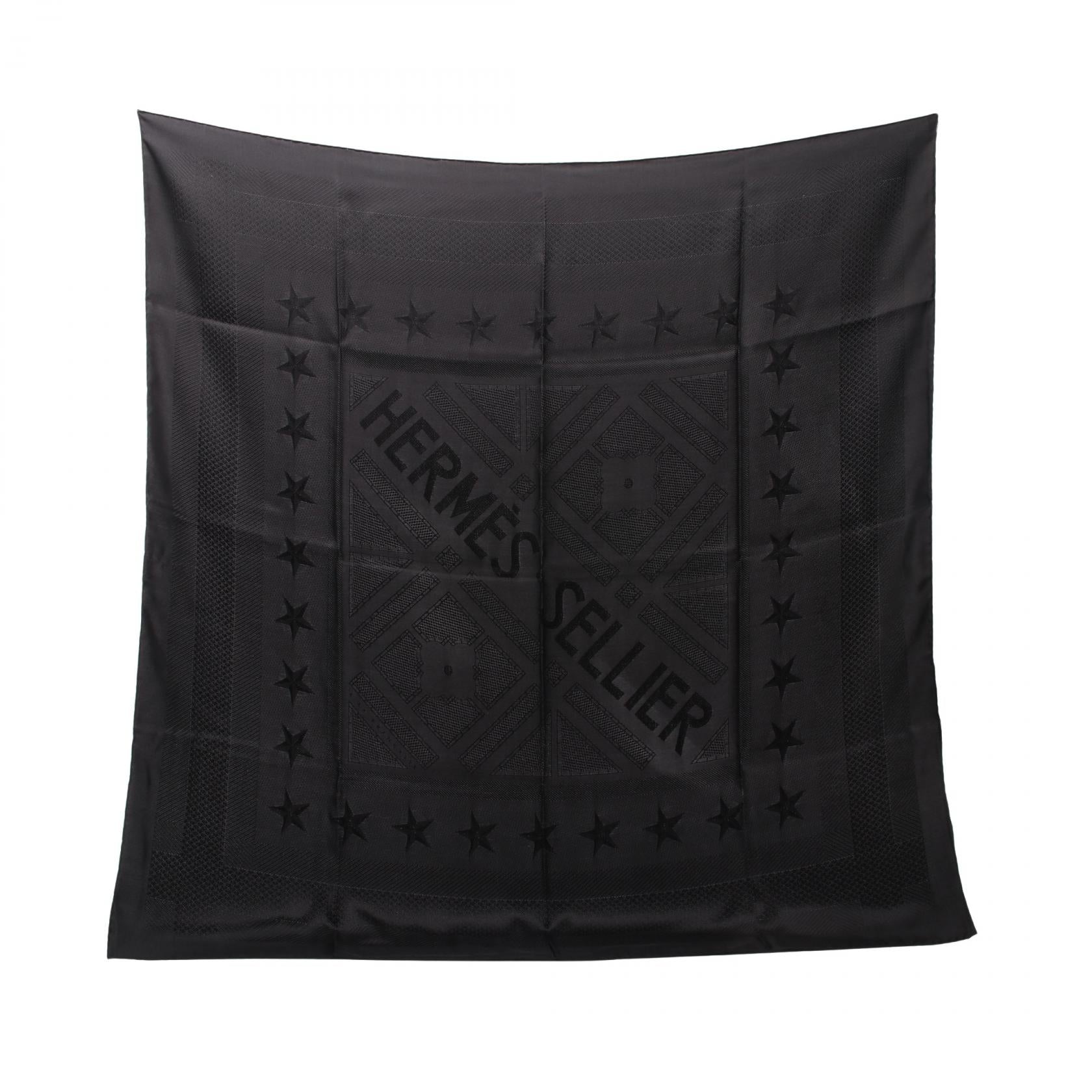 Hermes Silk Carré 90 Scarf Black