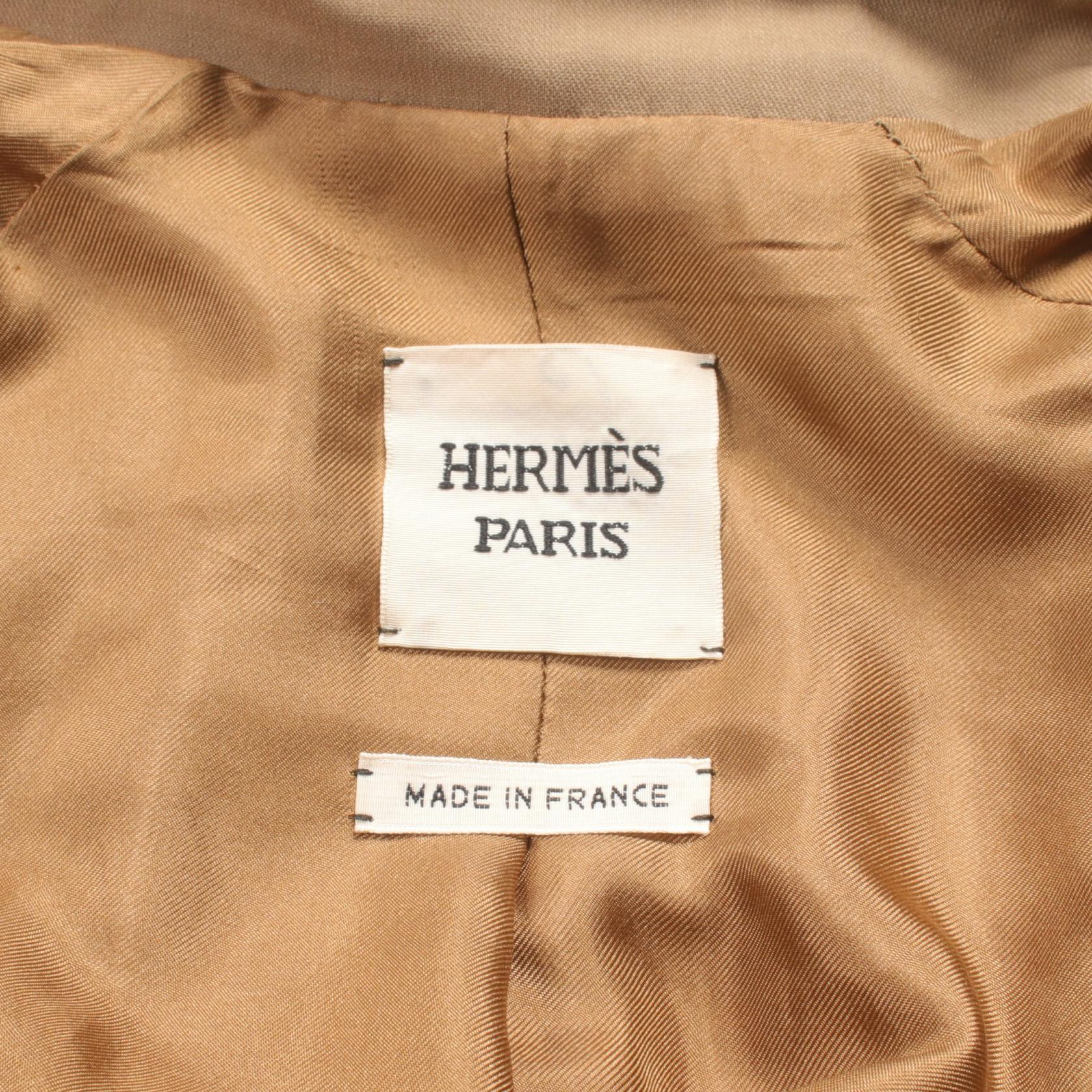 Hermes Wool Trench Coat Beige