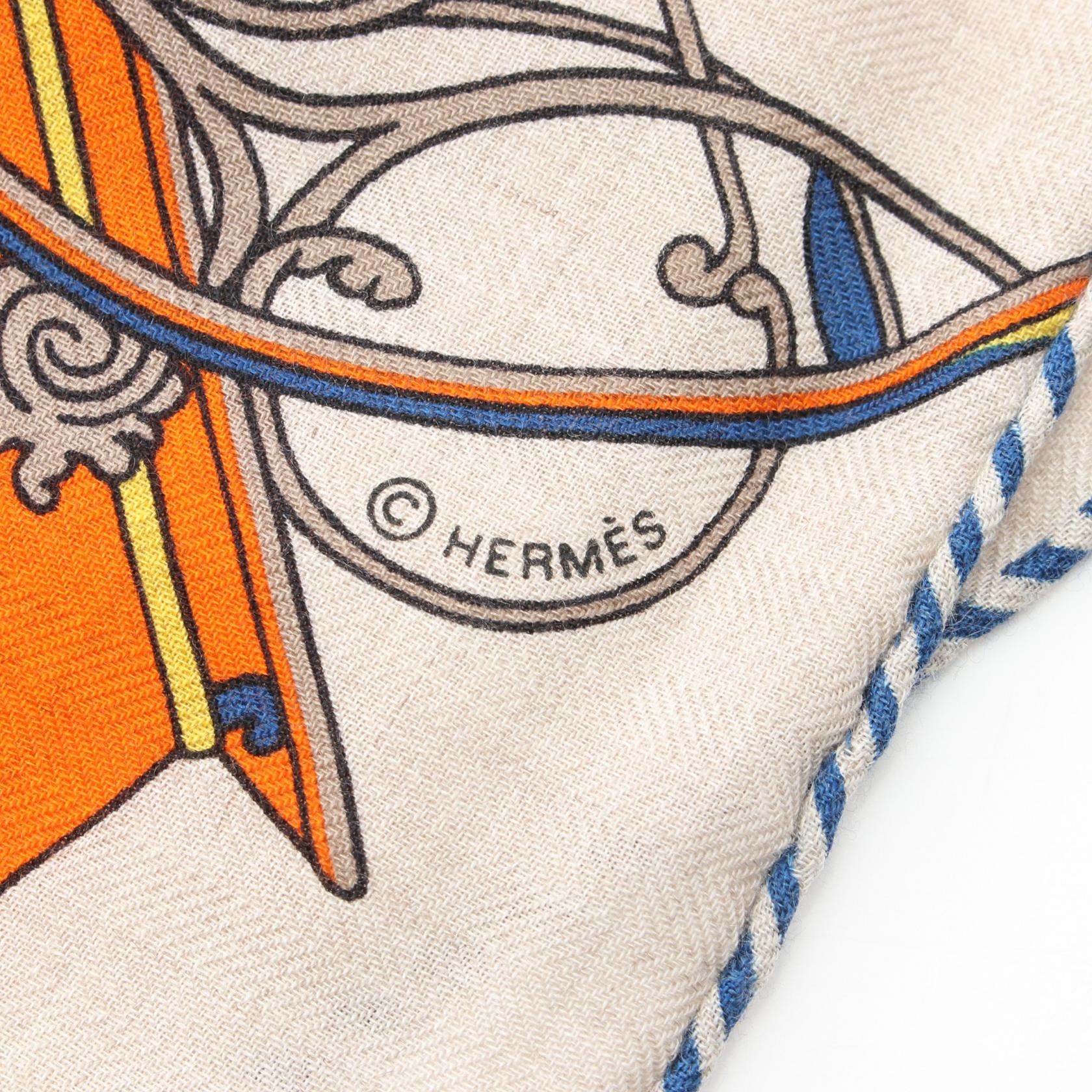 Hermes Silk Cashmere Triangle Scarf